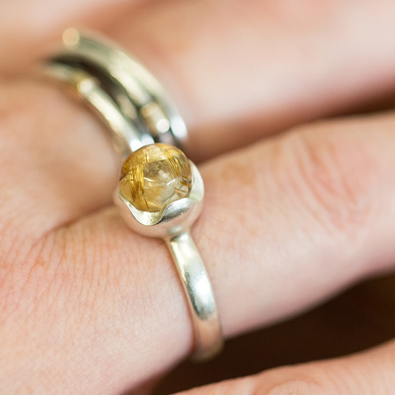 Golden Rutile Quartz Cabochons