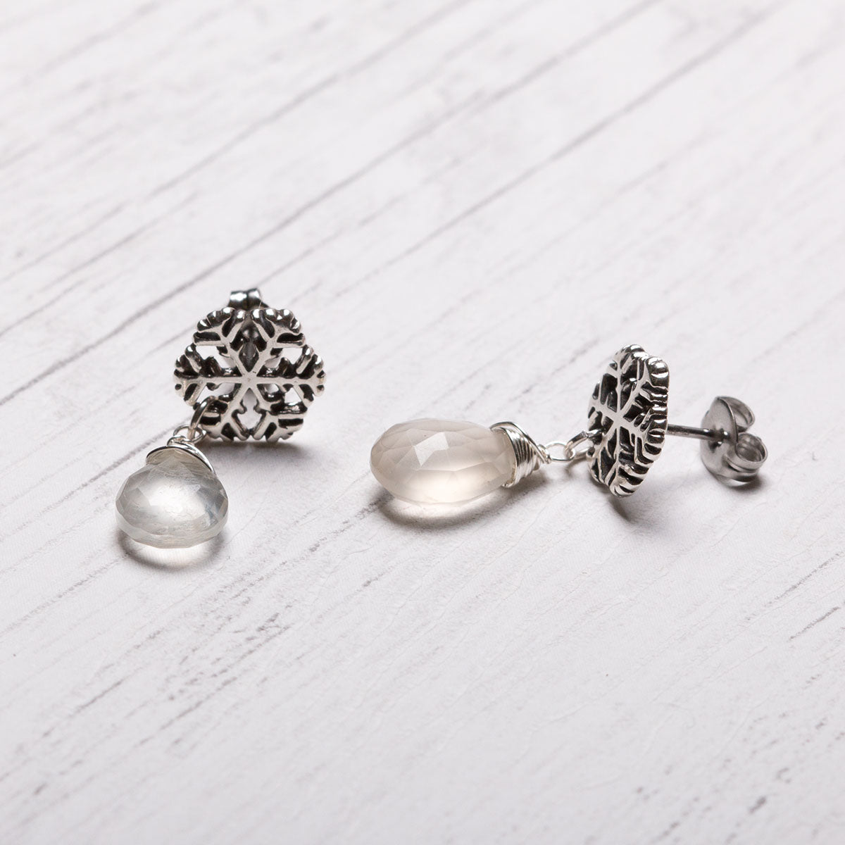 Sterling Silver Snowflake Earstuds