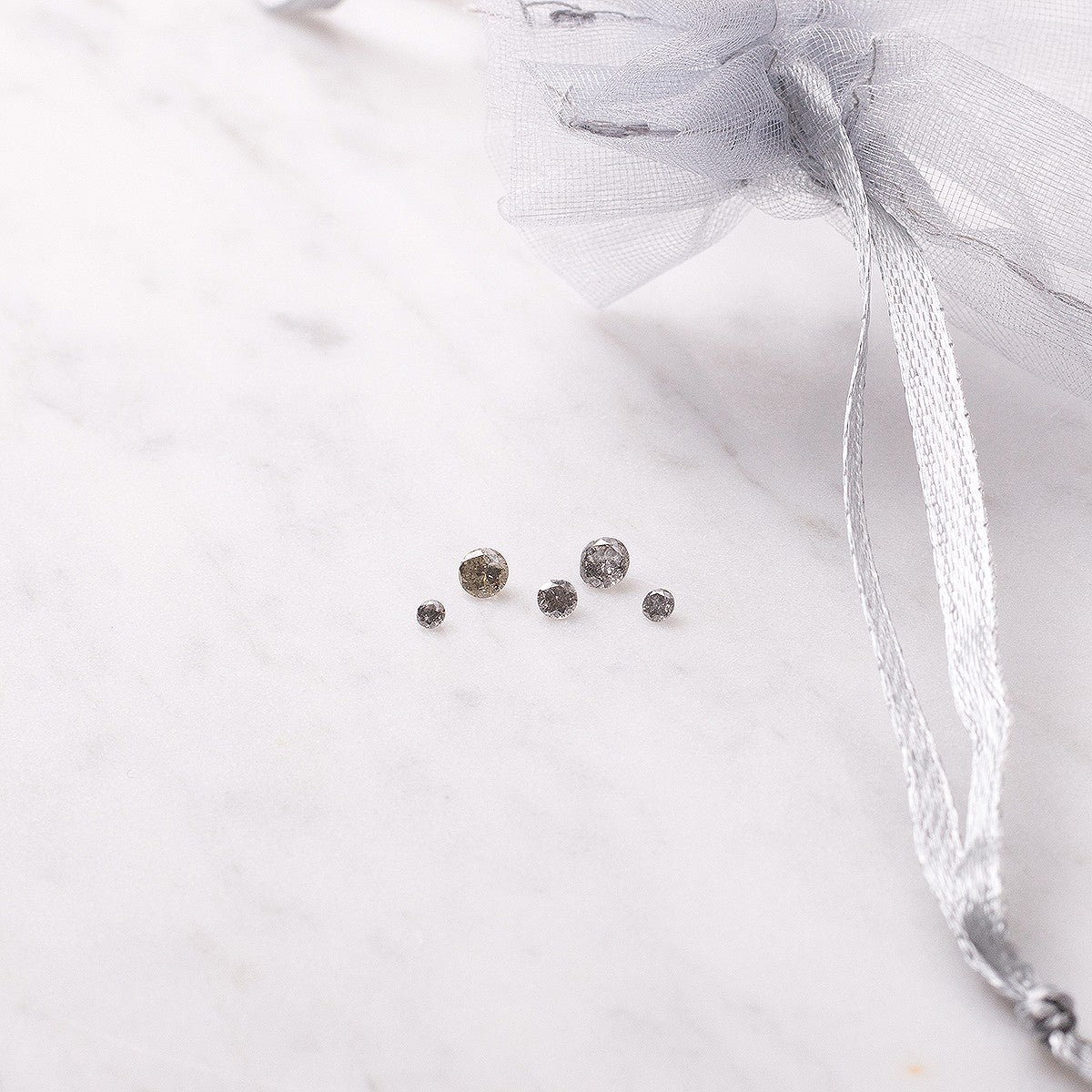 Salt And Pepper Diamond Faceted Stones