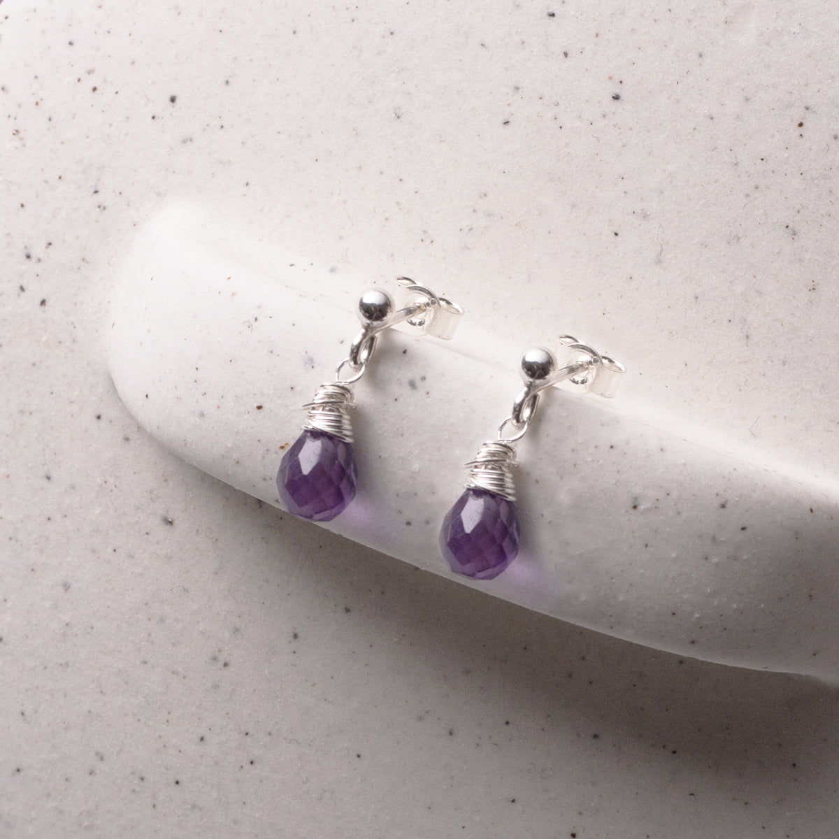 Amethyst Faceted Drop Briolette Beads Approx 6x4mm pk10 Beads