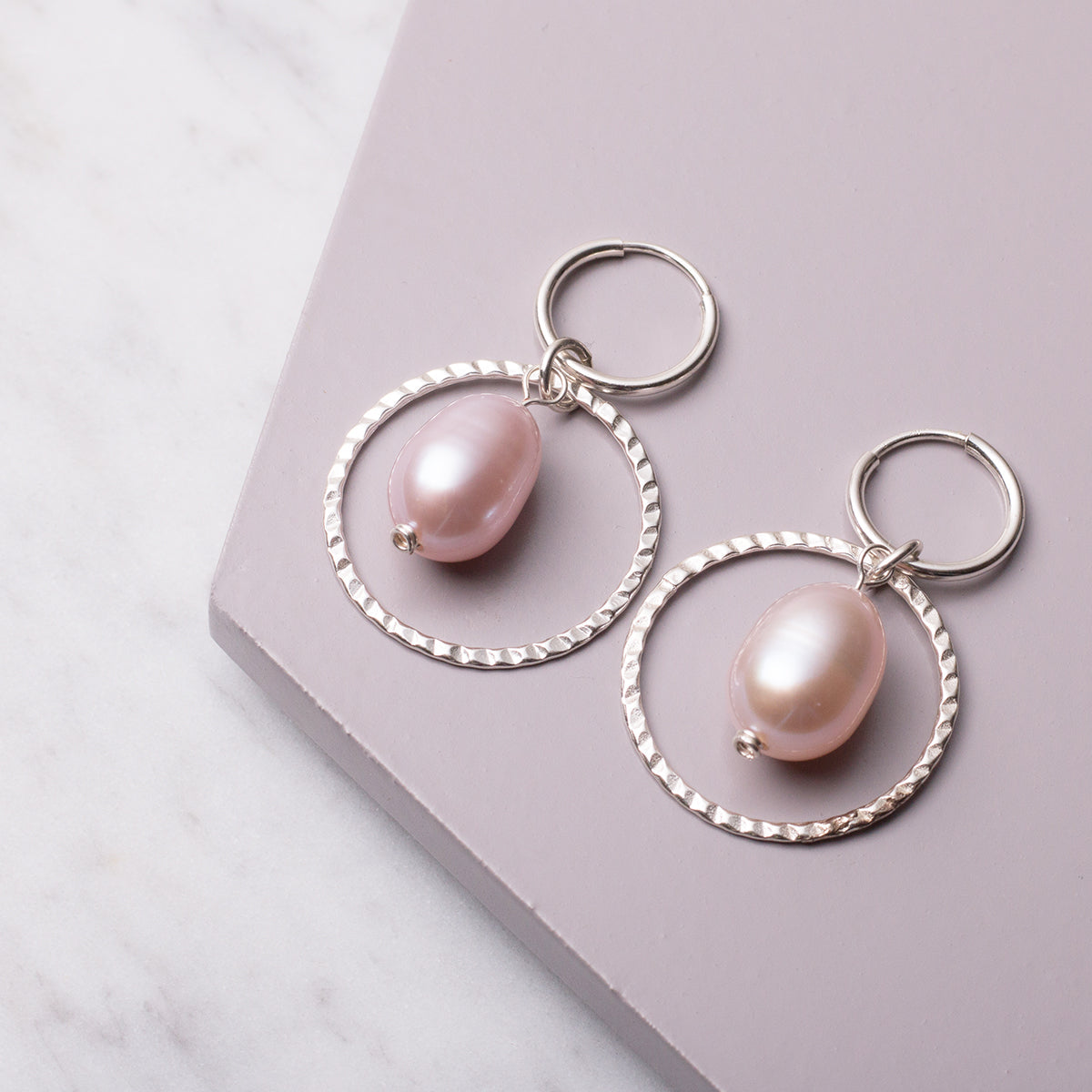 Cultured Freshwater Rice Shape Pink Pearls Approx 9mm