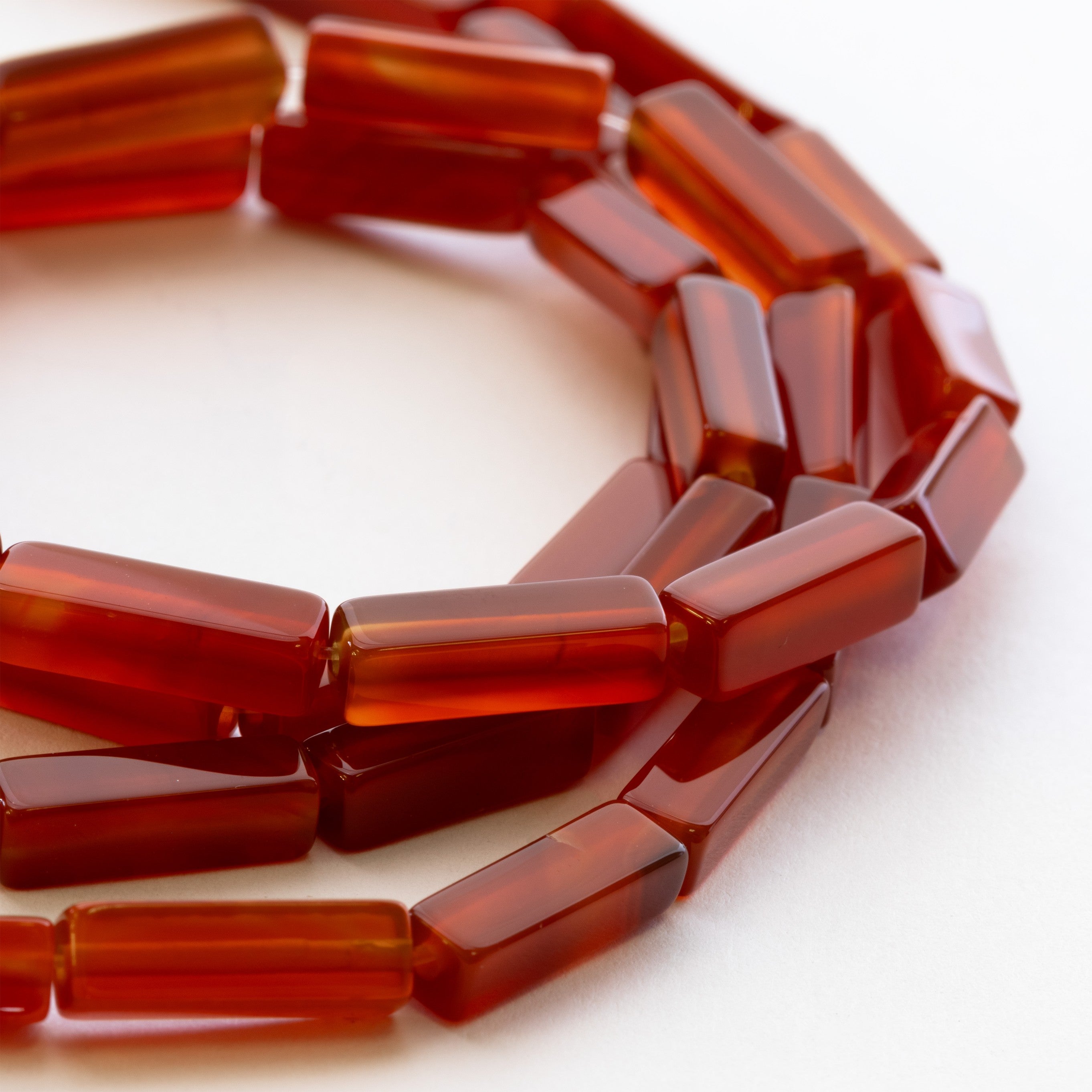 Carnelian Square Tube Beads Approx 13x4mm