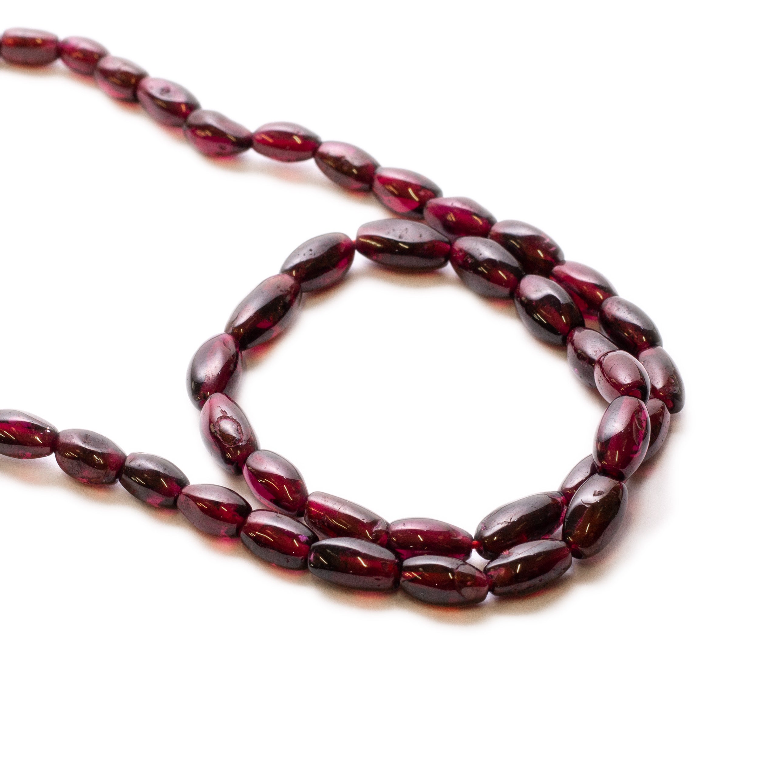 Garnet Barrel Beads Approx 5mm