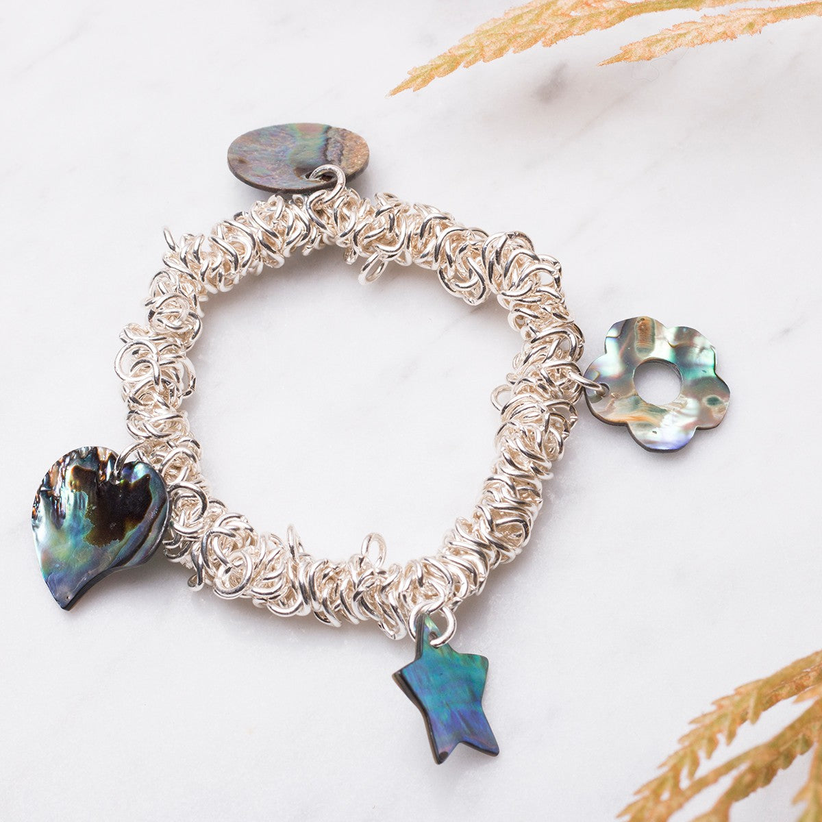Silver Plated Stretch Charm Bracelet