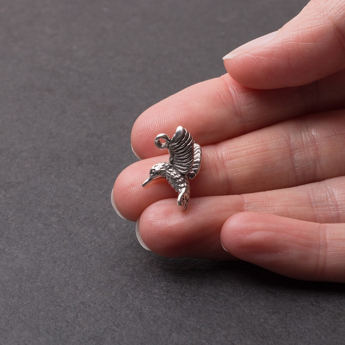 Sterling Silver Large Hummingbird Charm