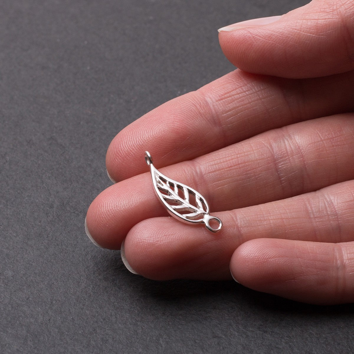 Sterling Silver Leaf Connector Link