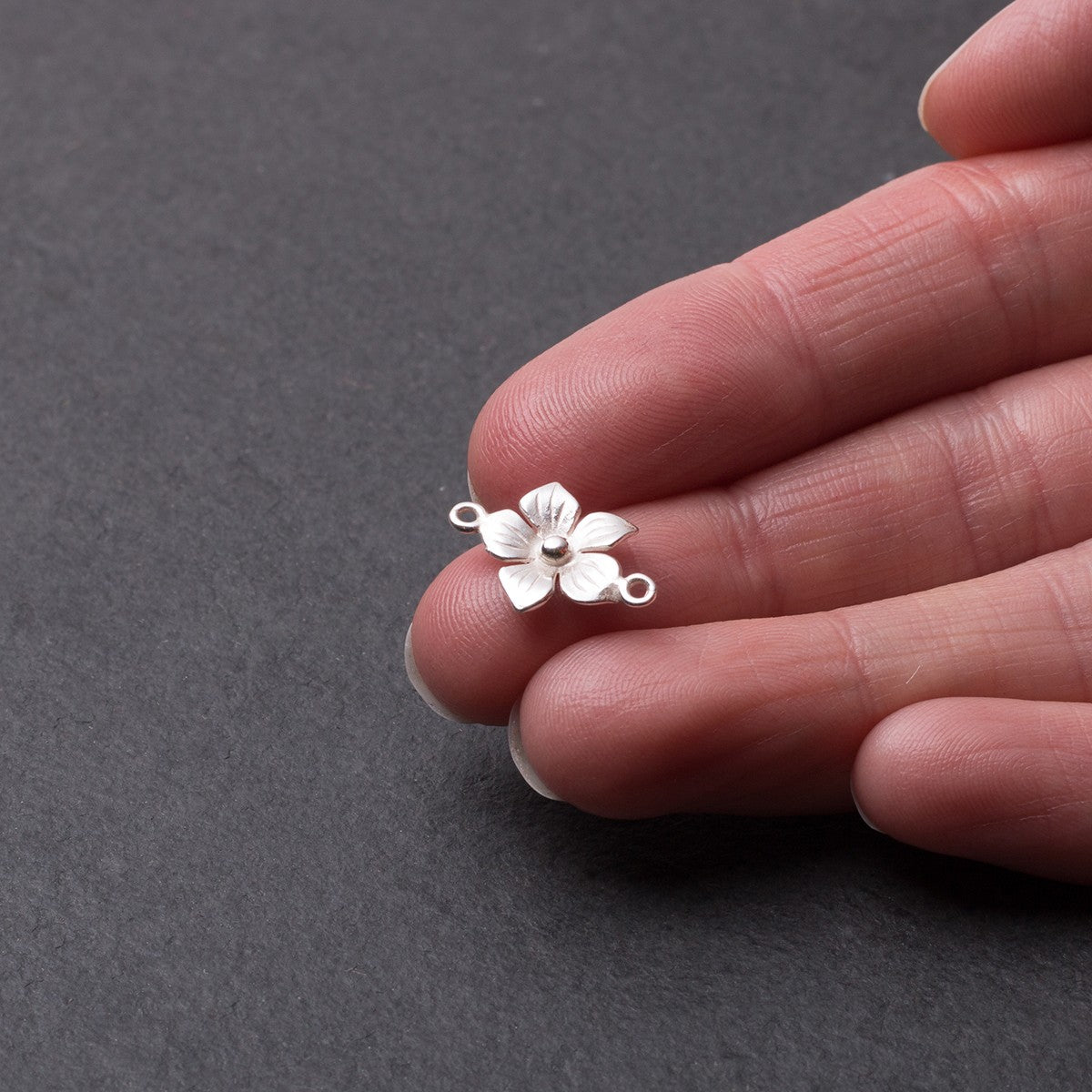 Sterling Silver Flower Connector Link