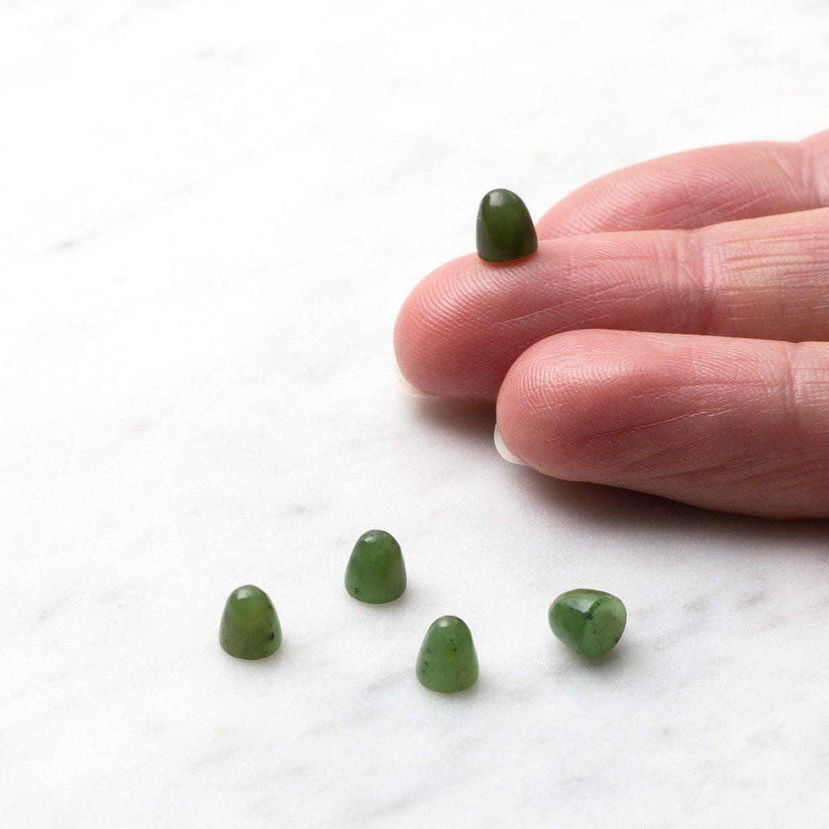 Nephrite Jade Bullet Shaped Cabochons Approx 5mm