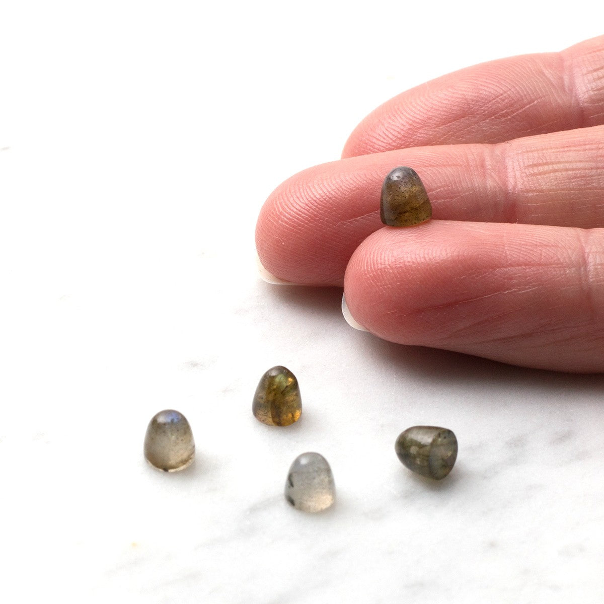Labradorite Bullet Shaped Cabochons Approx 5mm