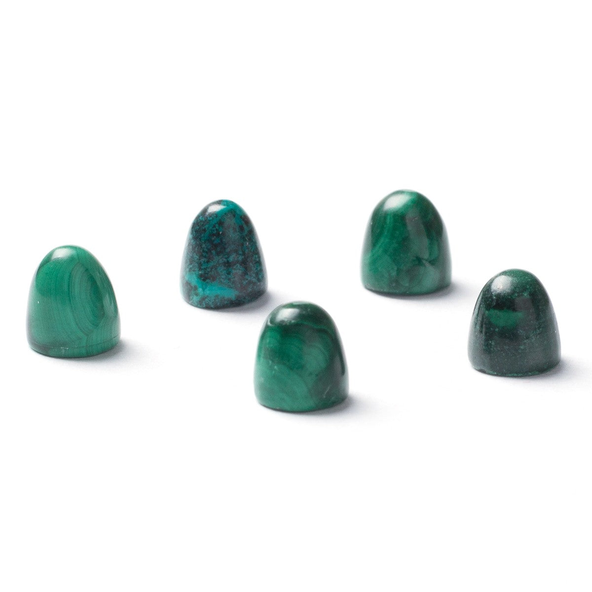 Malachite Bullet Shaped Cabochons Approx 5mm