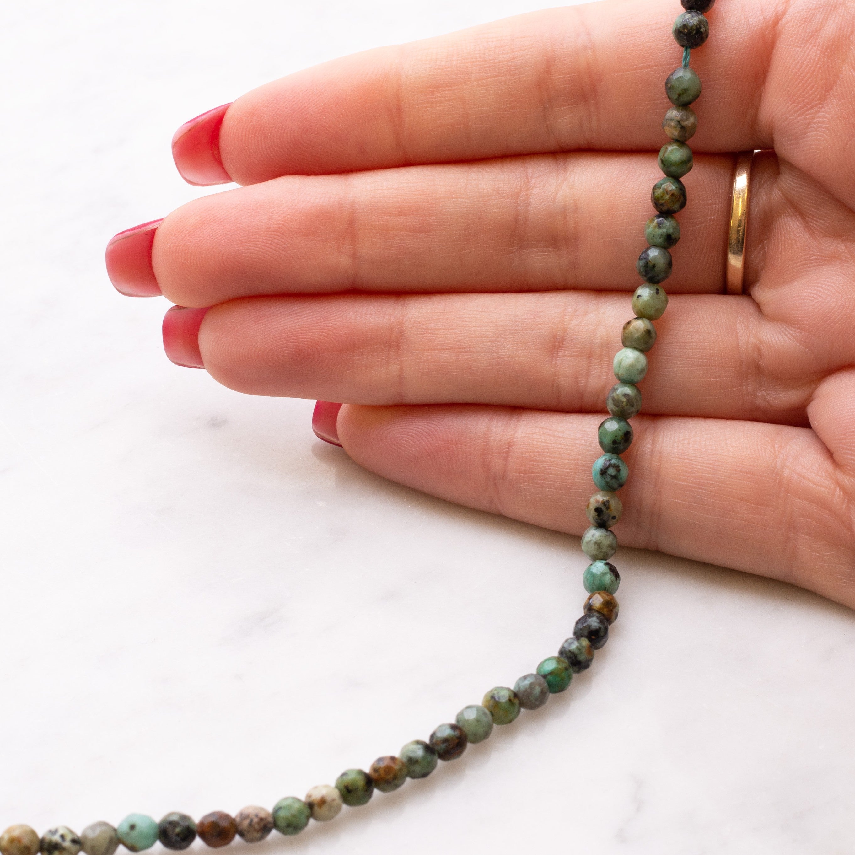 African Turquoise Faceted Beads