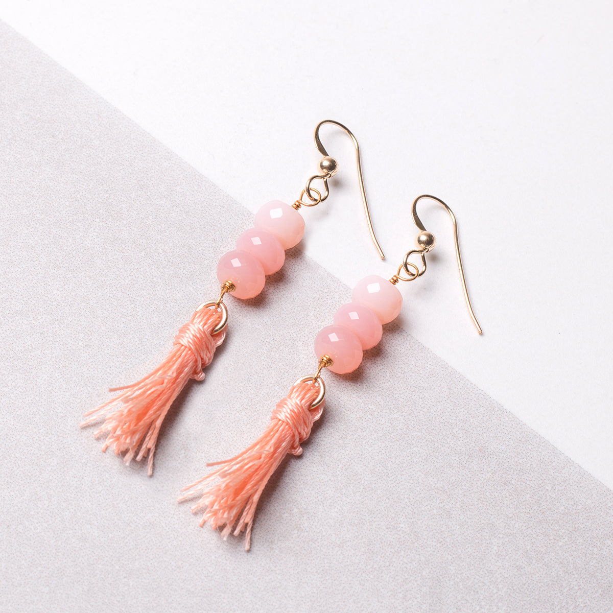 Pink Opal Faceted Rondelle Beads