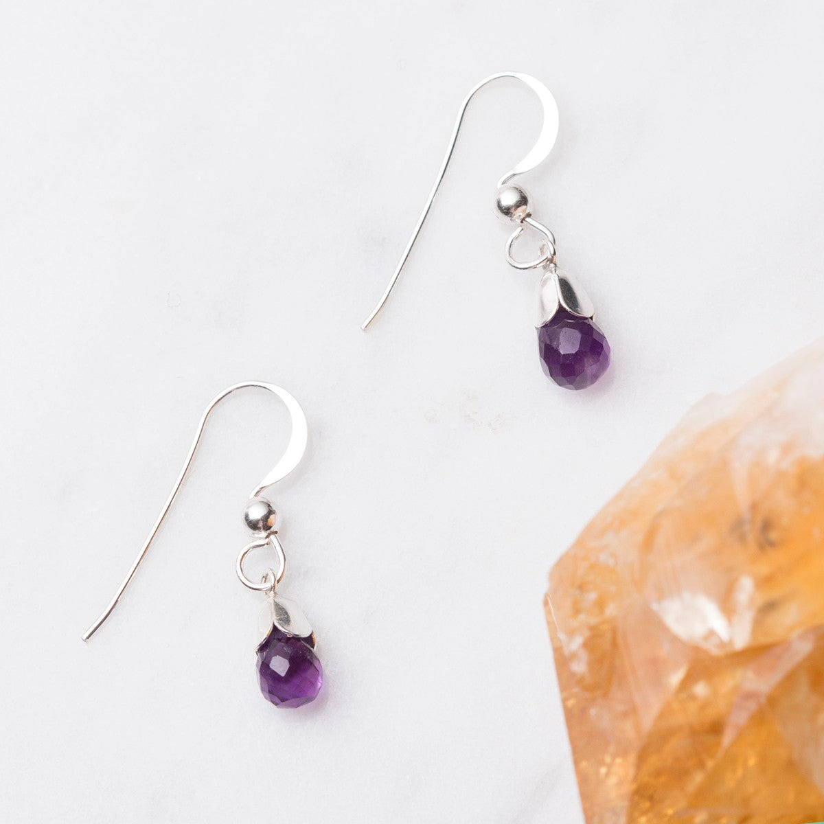 Amethyst Faceted Drop Briolette Beads Approx 6x4mm pk10 Beads