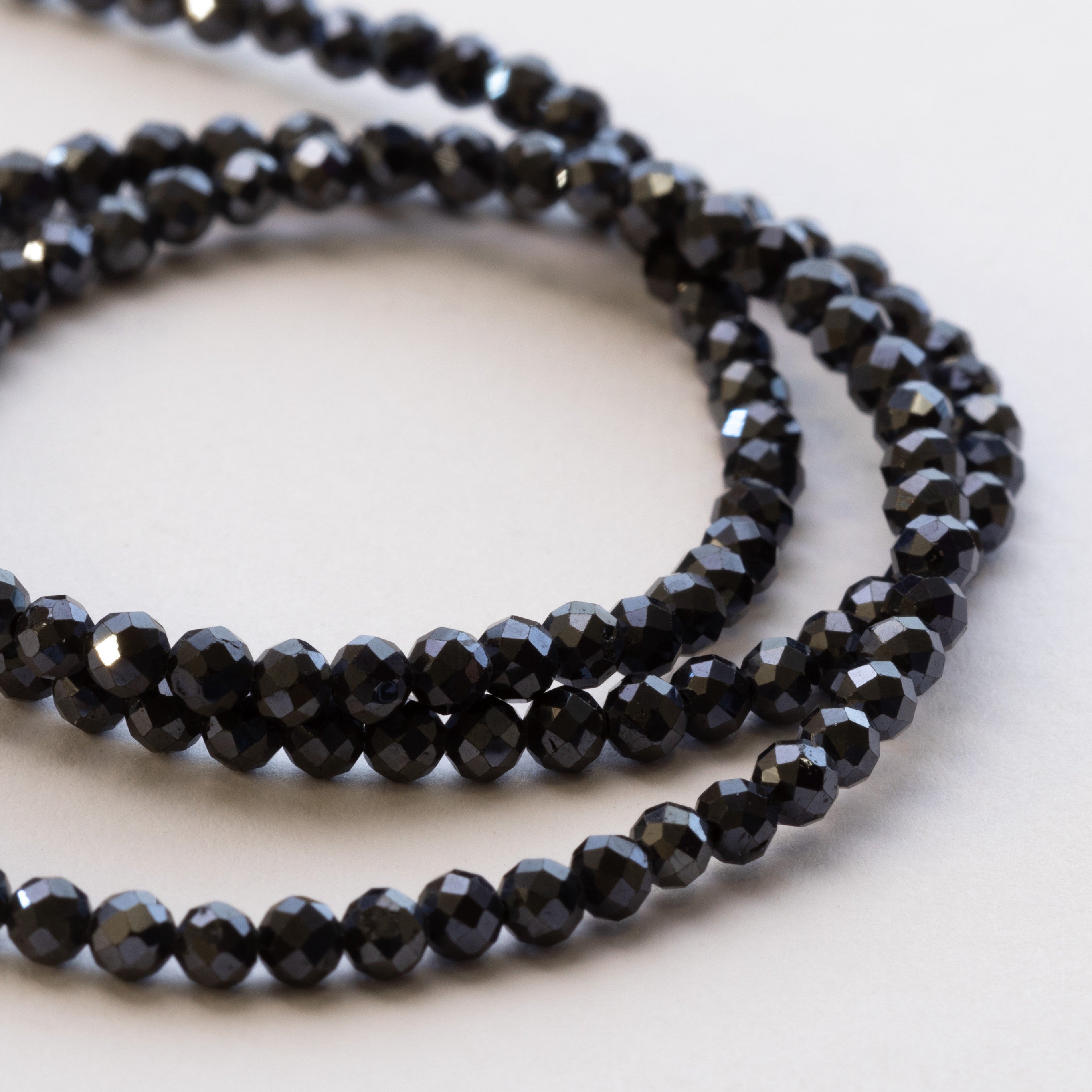 Midnight Blue Spinel Faceted Round Beads Approx 3mm