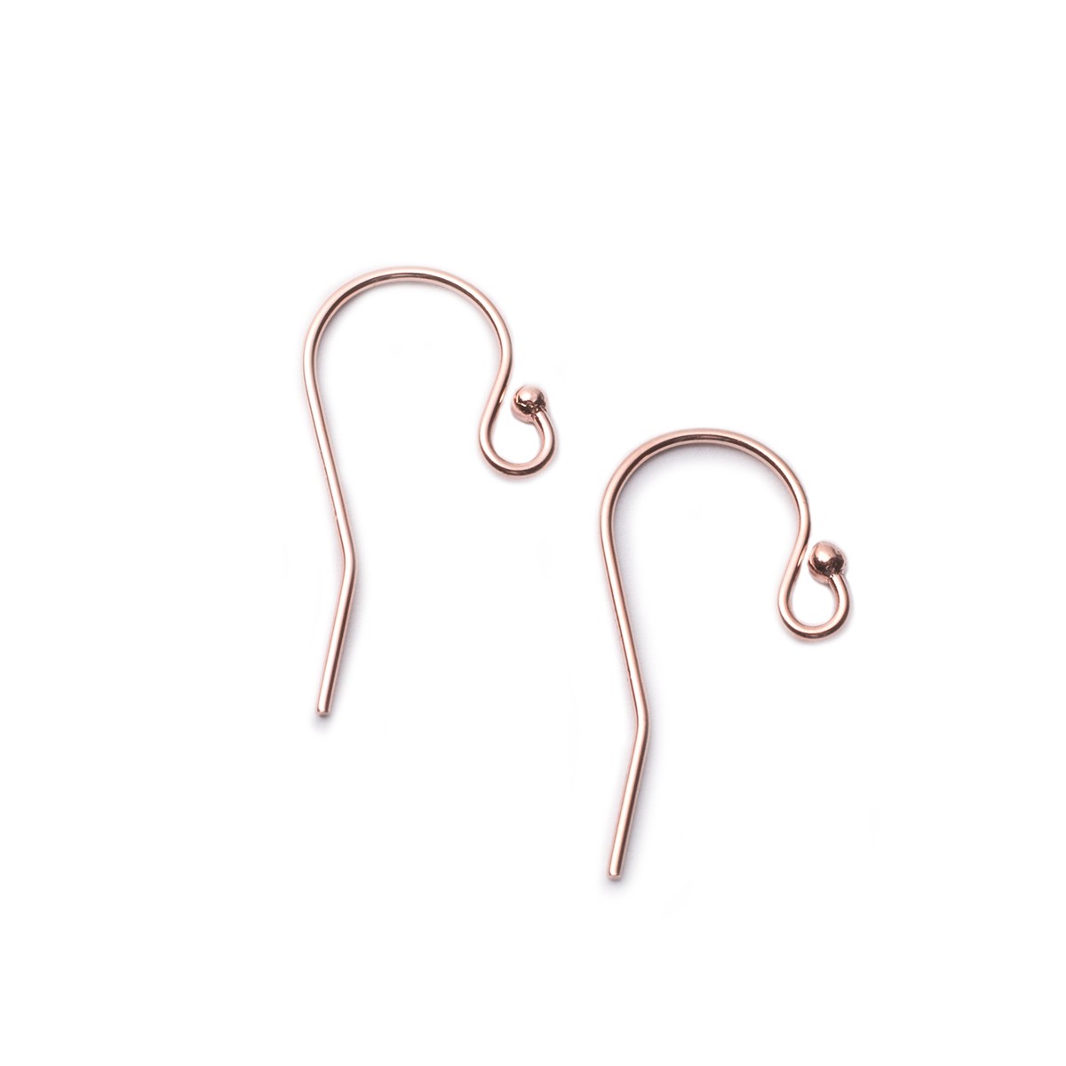 Rose Gold Filled Earwires With Bead End Pair