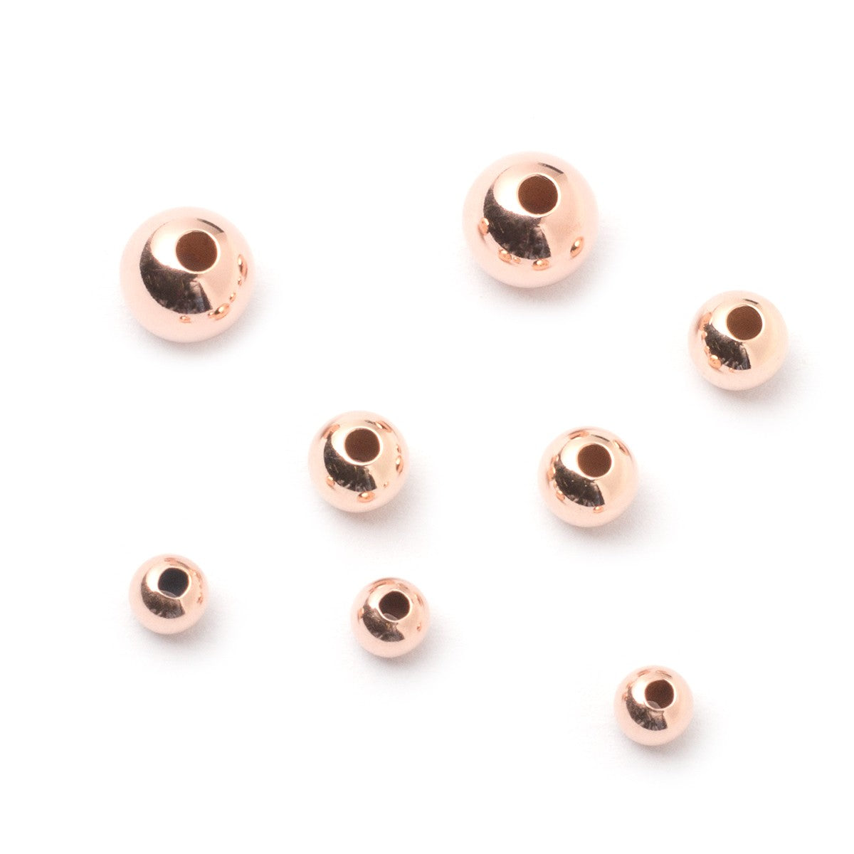 Rose Gold Filled Plain Round Beads