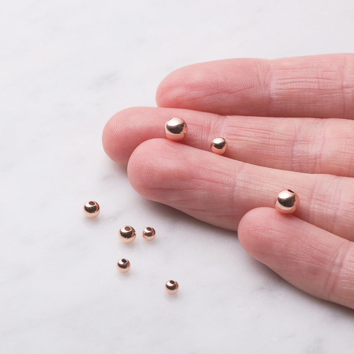 Rose Gold Filled Plain Round Beads