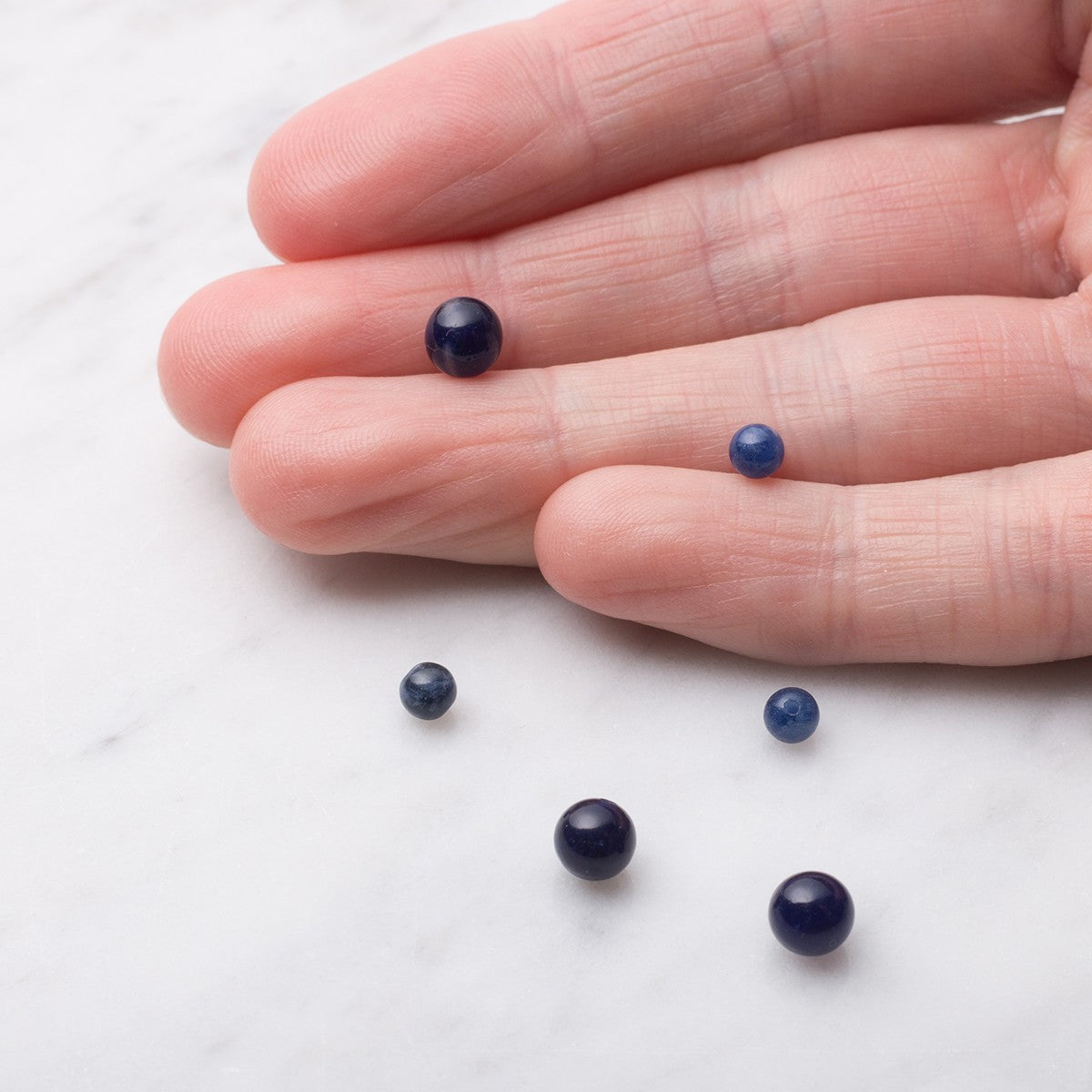 Sodalite Round Half Drilled Beads