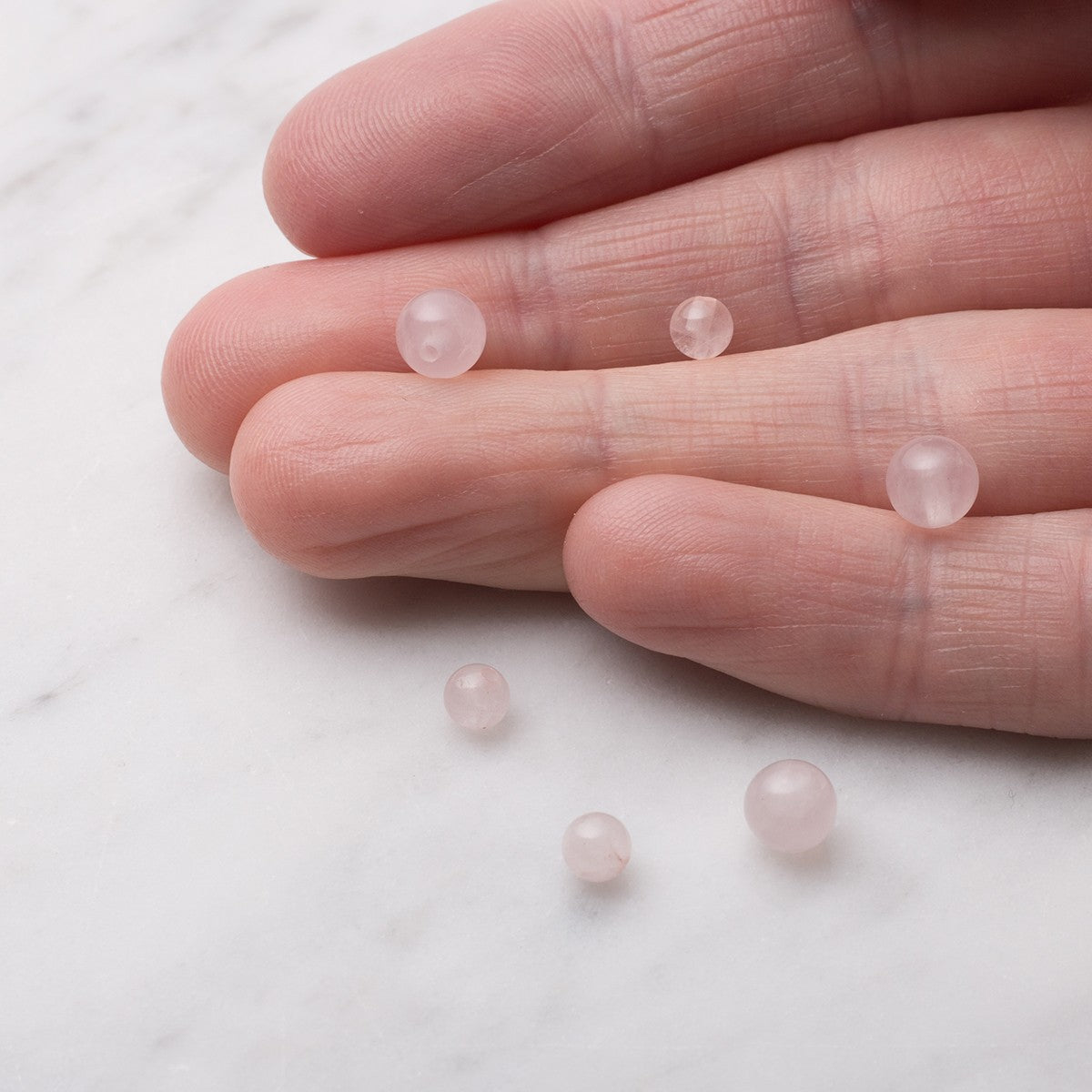 Rose Quartz Round Half Drilled Beads