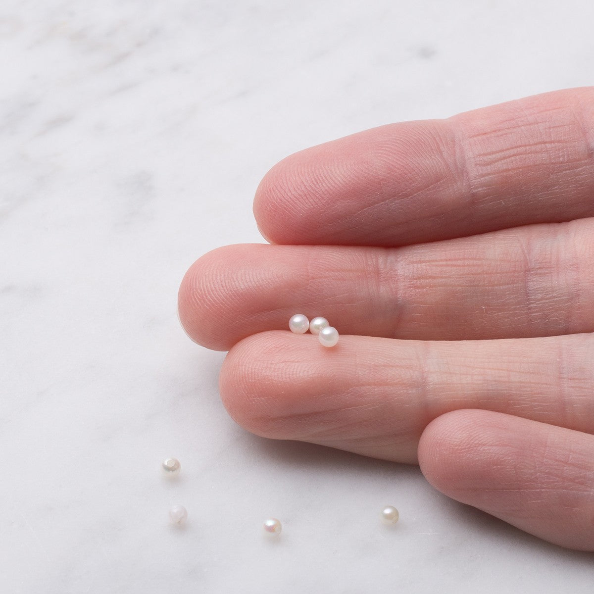 Cultured Saltwater Half Drilled White Pearls