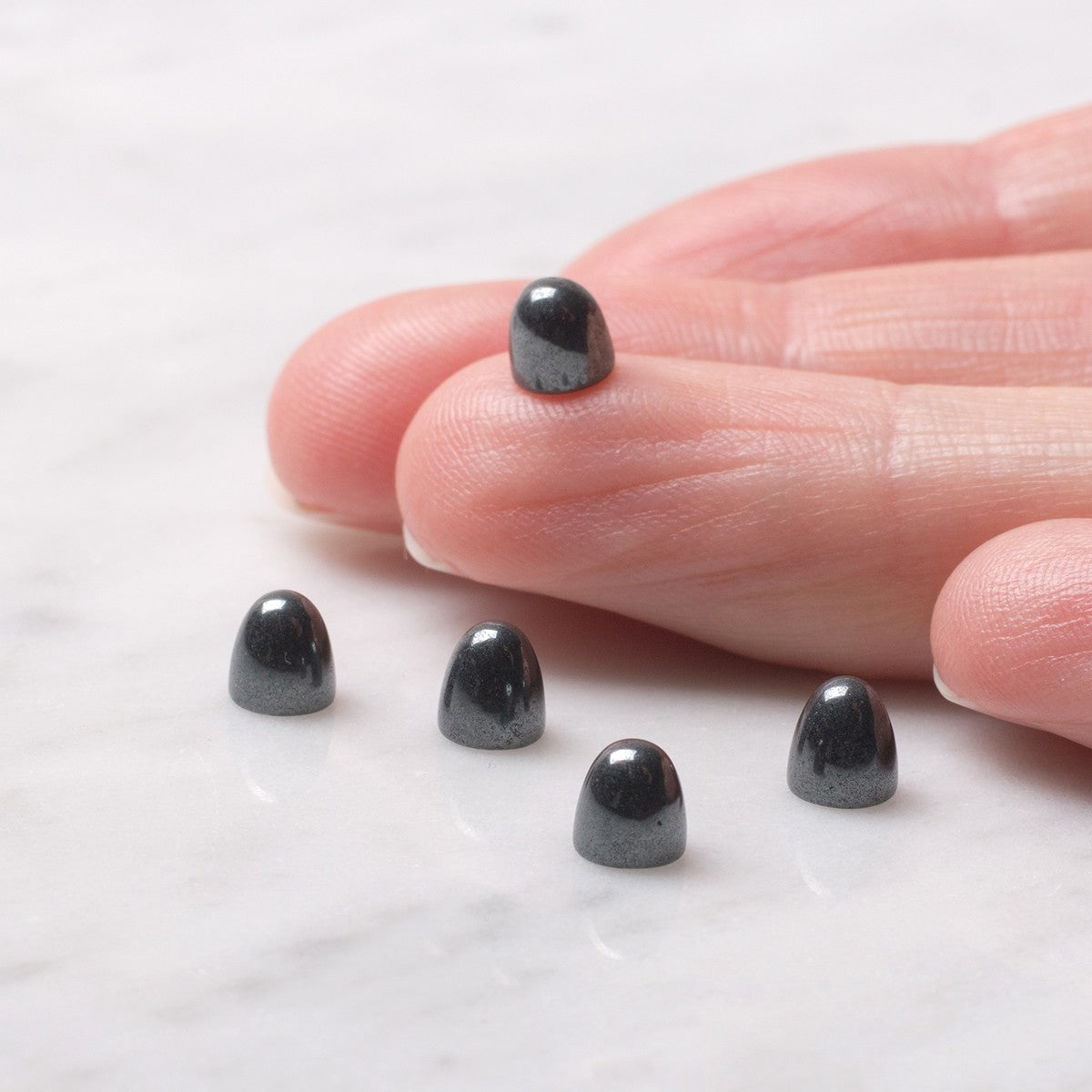 Hematite Bullet Shaped Cabochons Approx 5mm