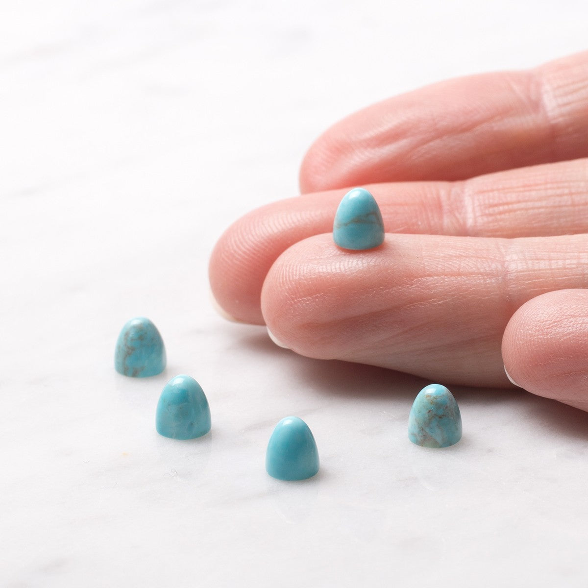 Turquoise Howlite Bullet Shaped Cabochons Approx 5mm