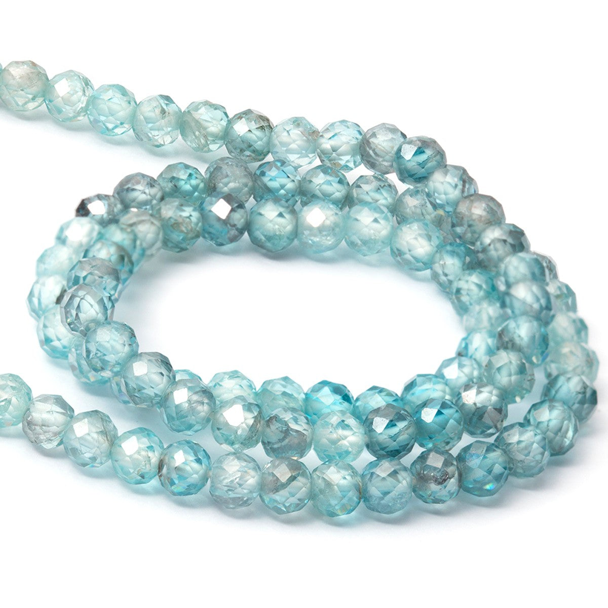 Blue Zircon Ombre Faceted Round Beads Approx 3.5mm