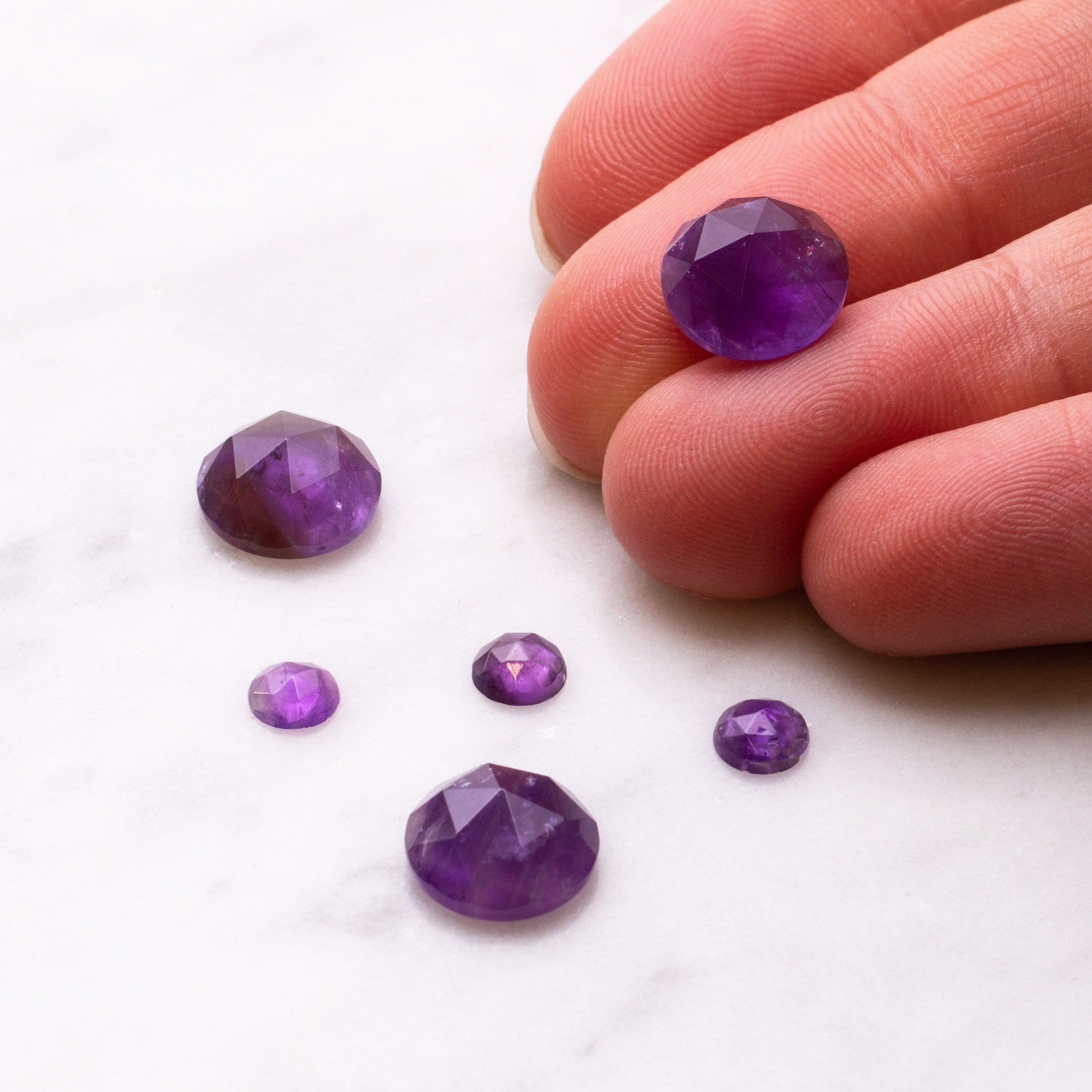 Amethyst Rose Cut Cabochons