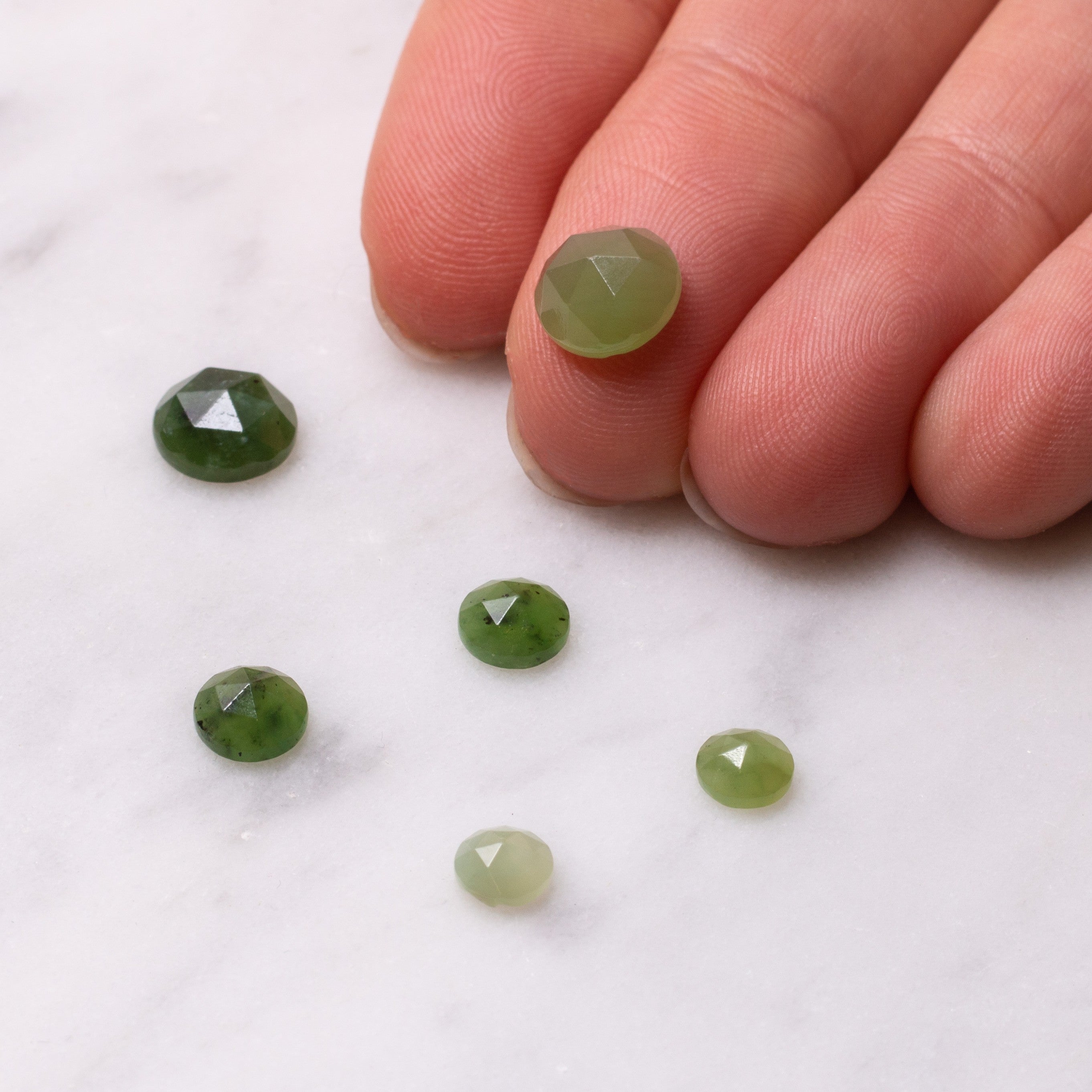 Nephrite Jade Rose Cut Cabochons