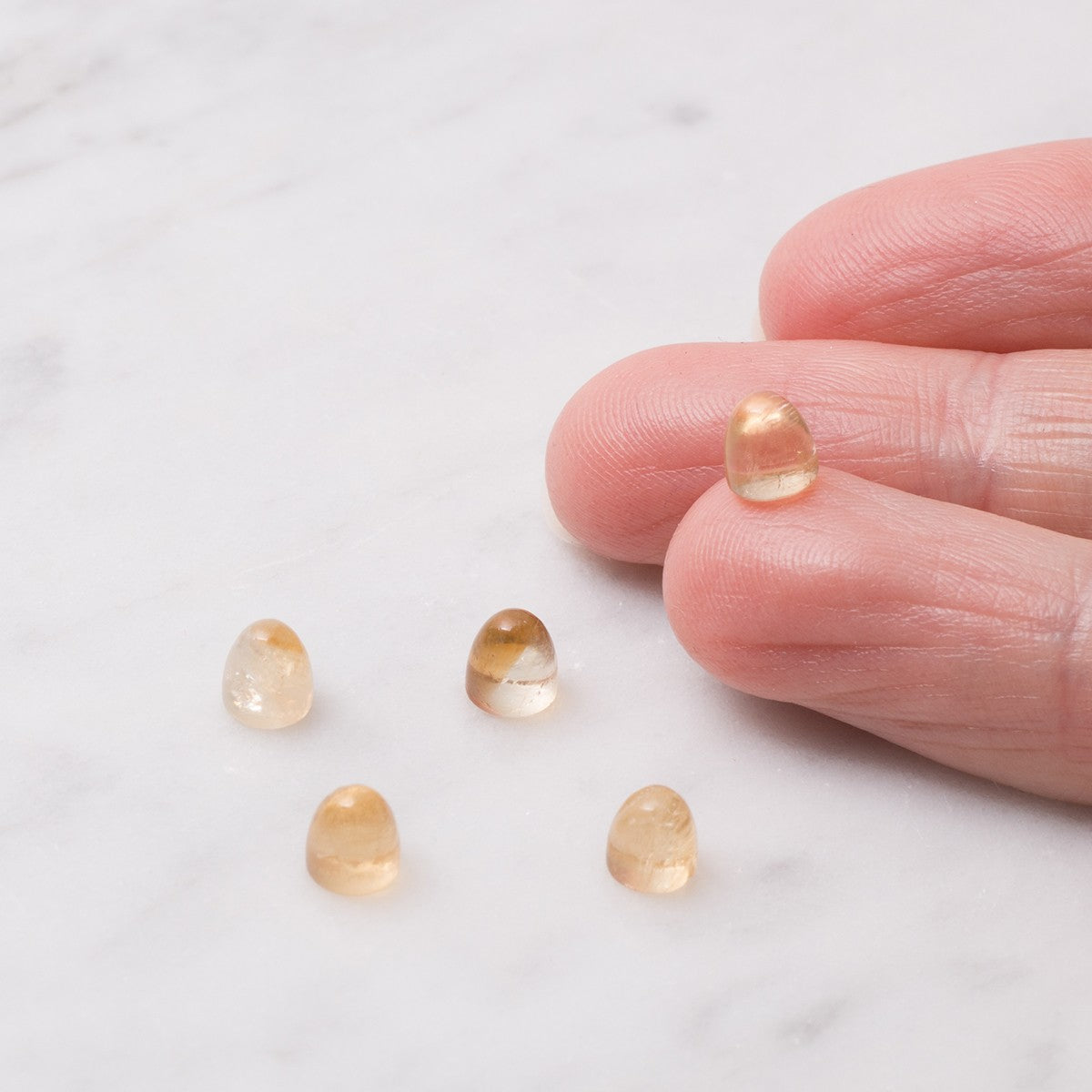 Citrine Bullet Shaped Cabochons Approx 5mm