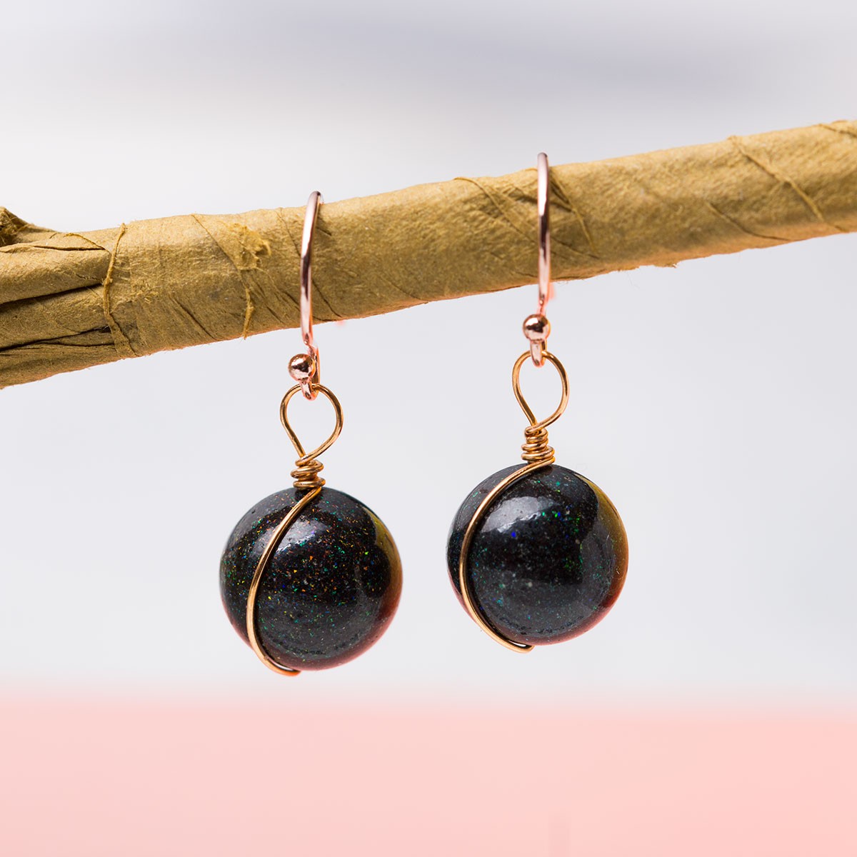 Rose Gold Filled Earwires With Bead End Pair