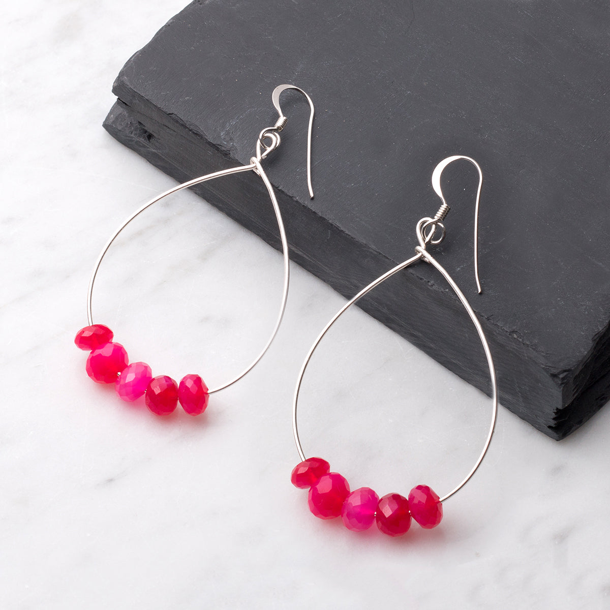 Fuchsia Pink Chalcedony Faceted Rondelle Beads Approx 6x4mm