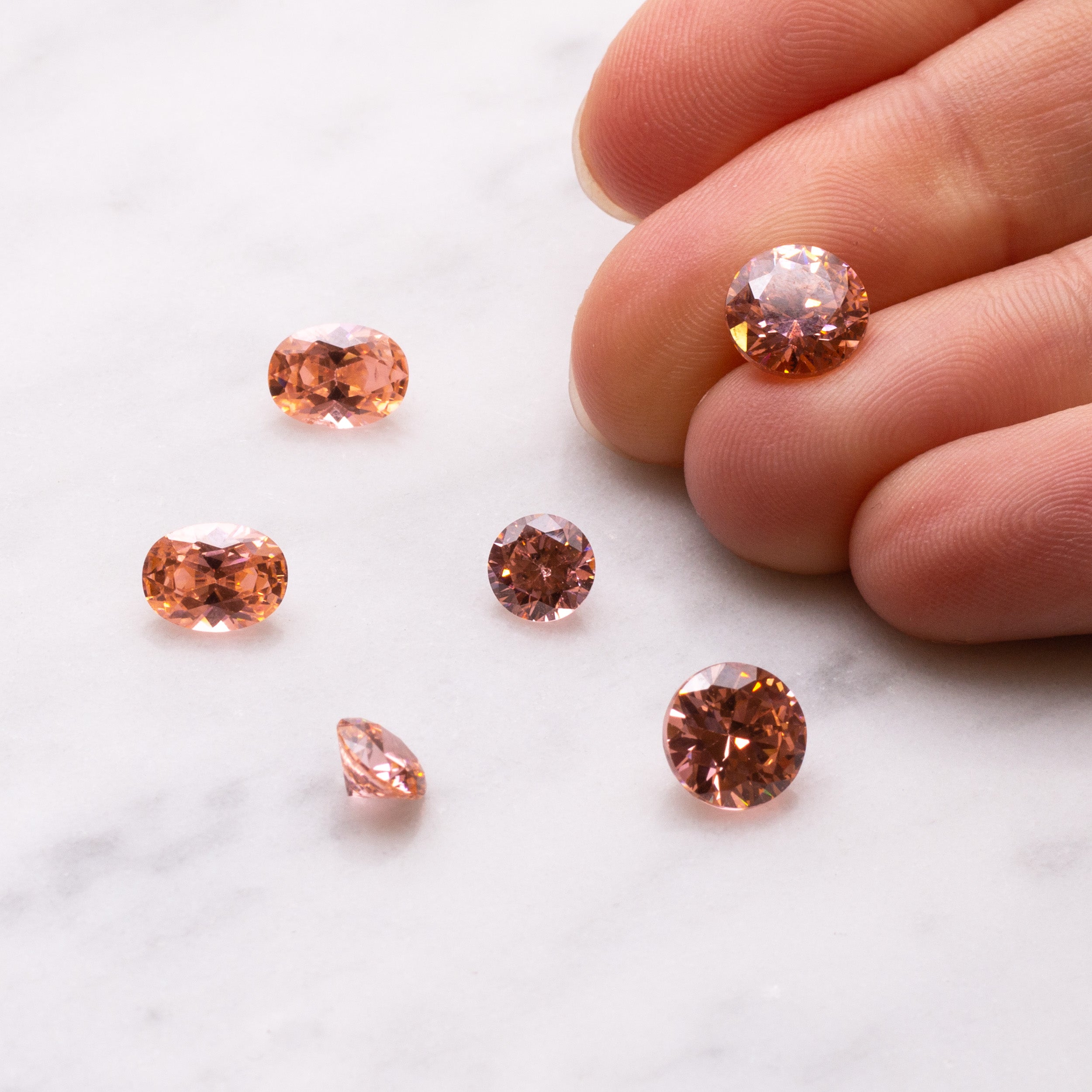 Candy Pink Cubic Zirconia Faceted Stones