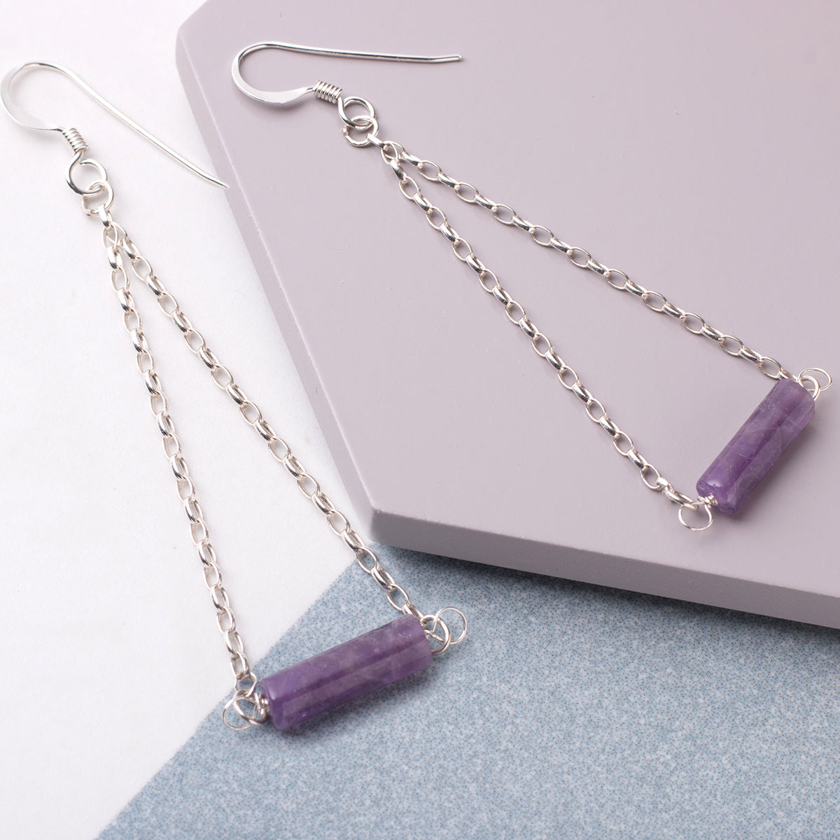 Amethyst Tube Beads Approx 13x4mm