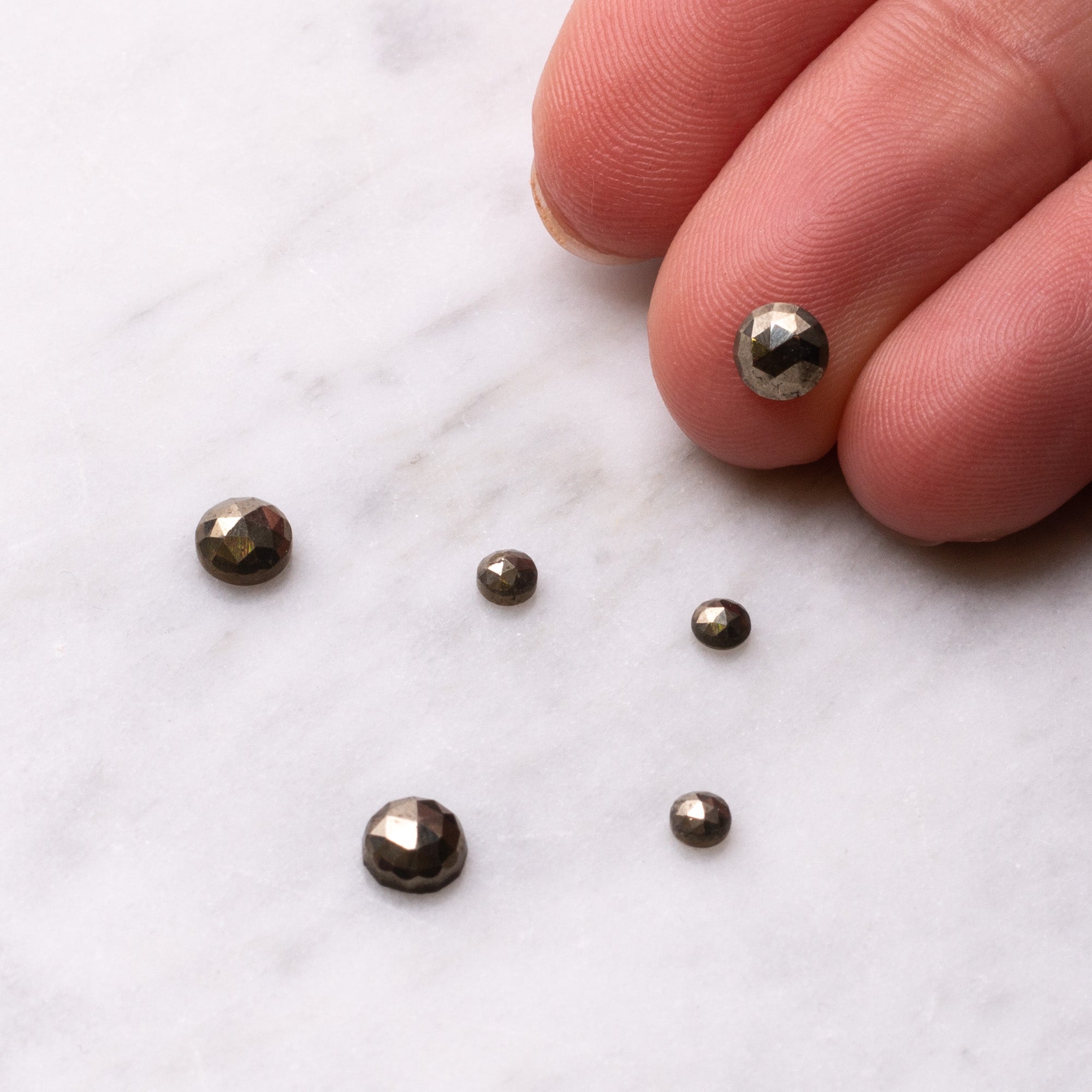 Pyrite Rose Cut Cabochons