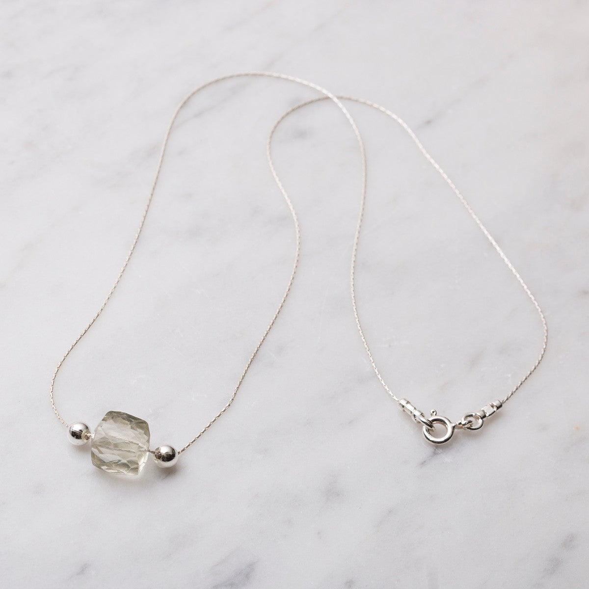 Green Amethyst Faceted Puffed Cube Beads Approx 4mm