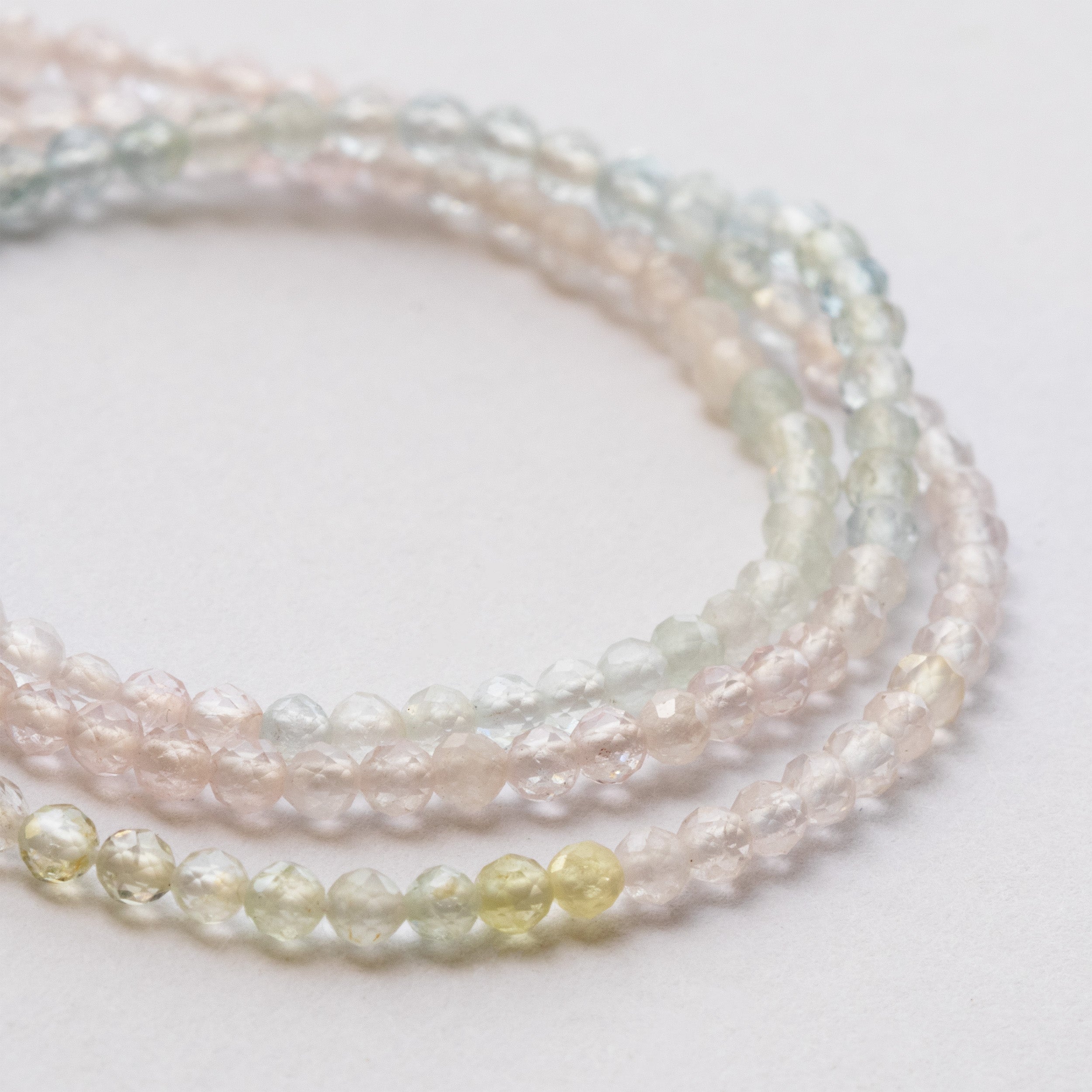 Multicoloured Aquamarine Faceted Round Beads Approx 2mm
