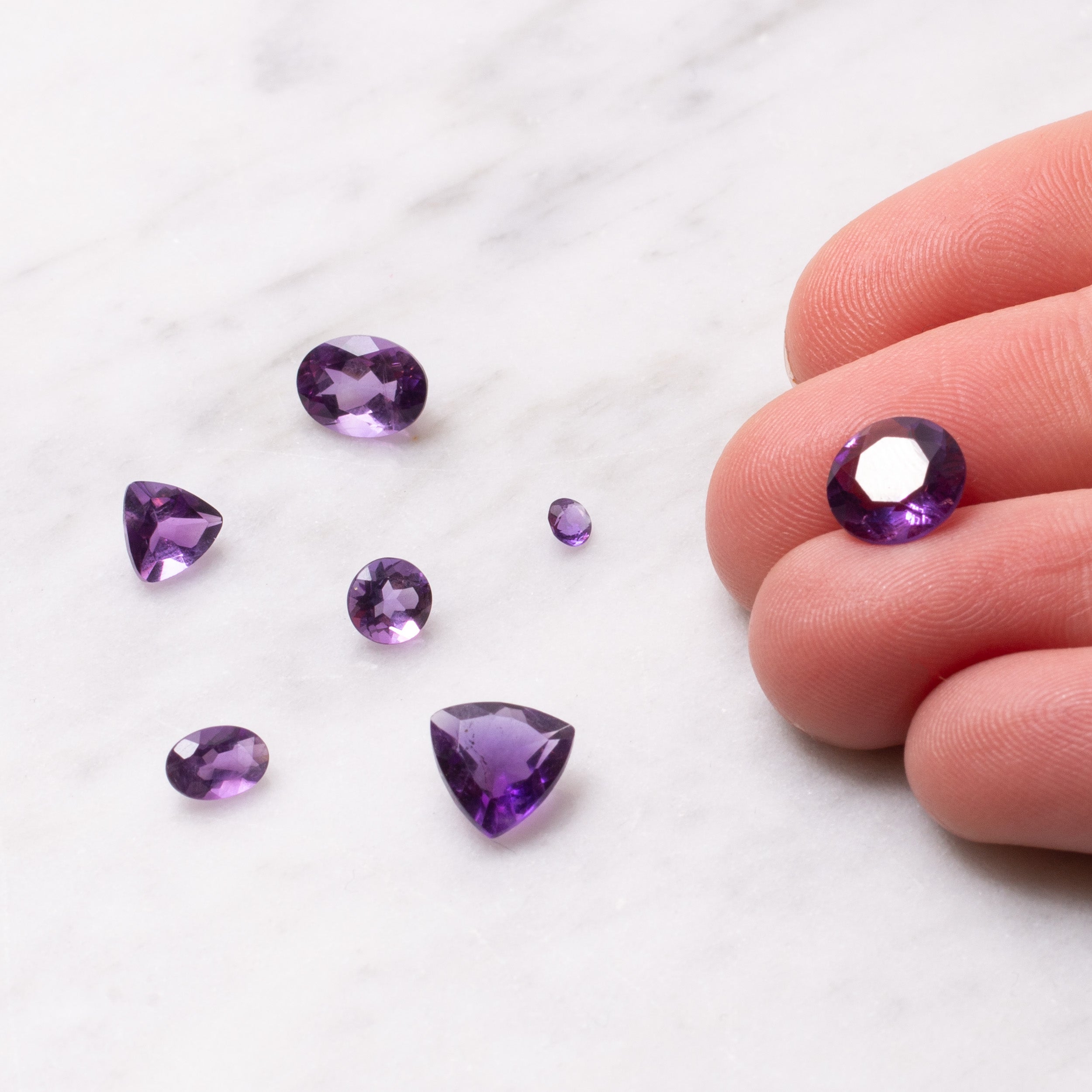 African Amethyst Faceted Stones