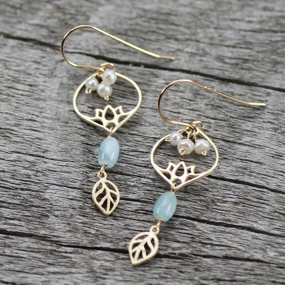 14ct Gold Vermeil Open Leaf Charm