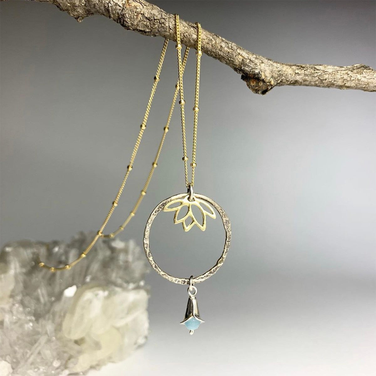 14ct Gold Vermeil Lotus Flower Charm