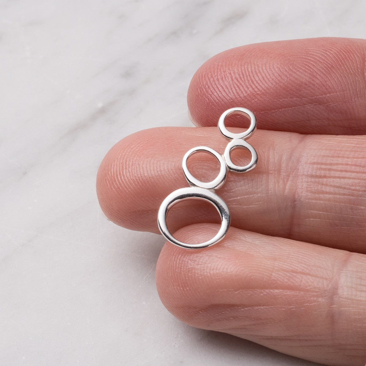 Sterling Silver 4 Hoop Organic Connector Link