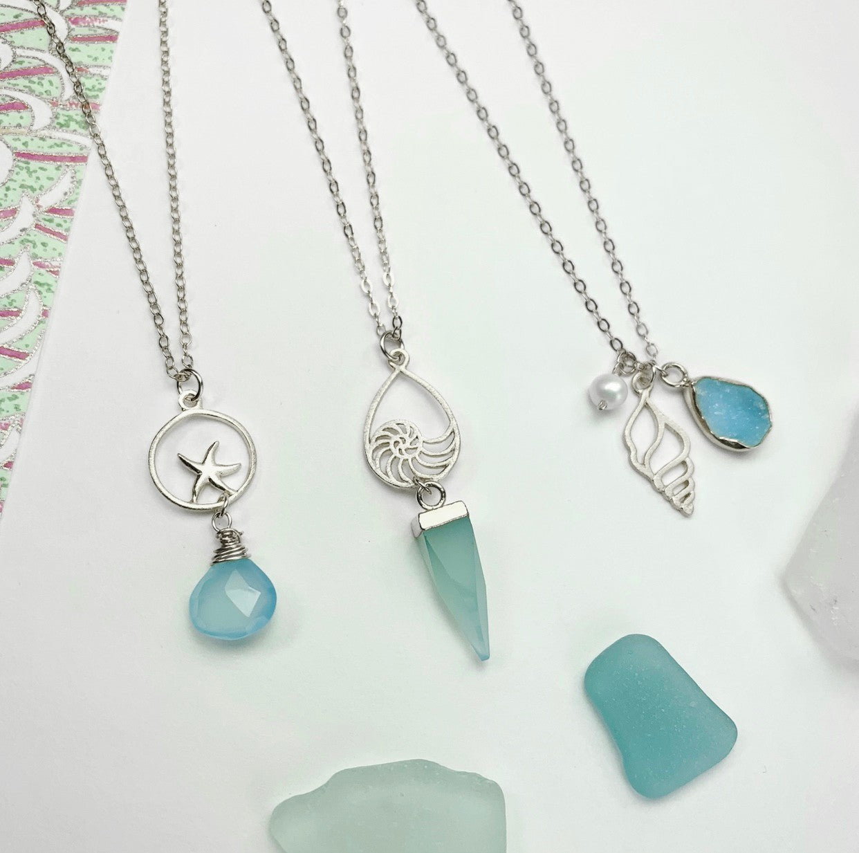 Sterling Silver Teardrop Shell Pendant Charm