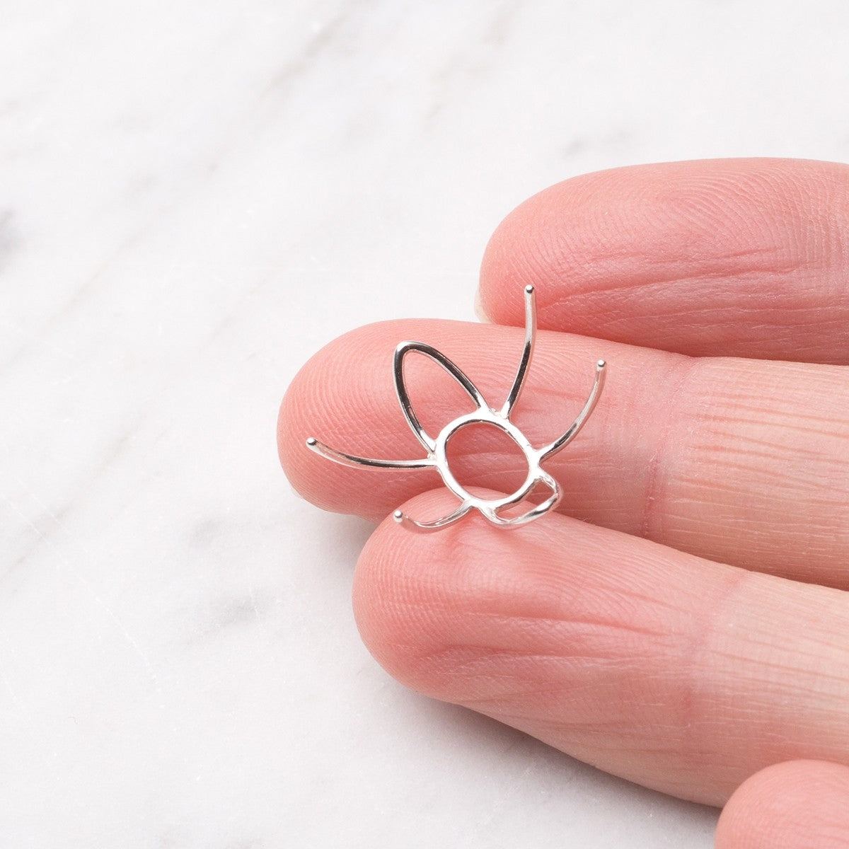 Sterling Silver Huggie Claw Connector Link