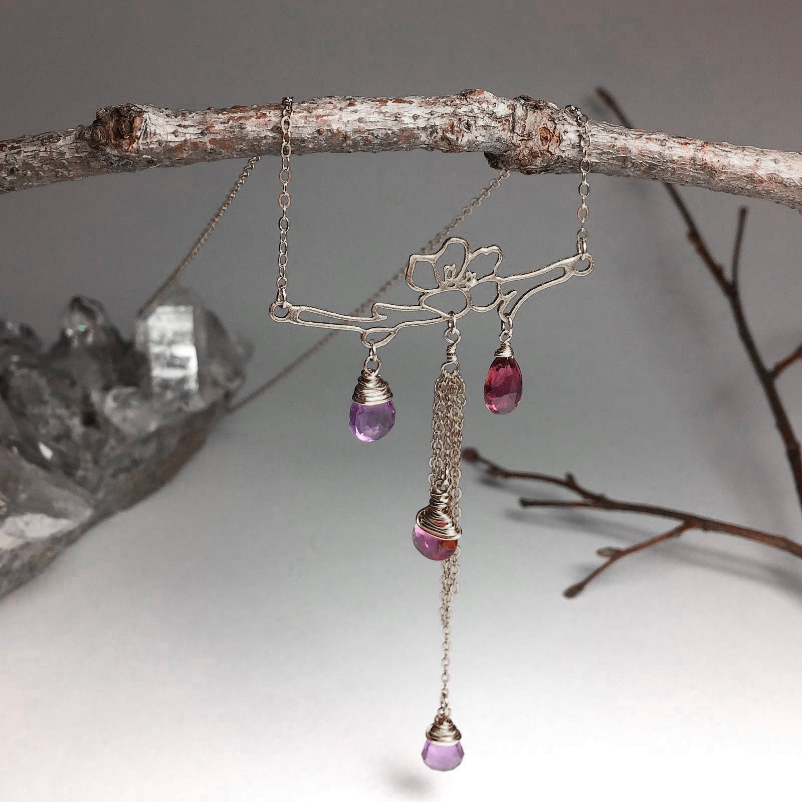 Sterling Silver Connector Cherry Blossom Connector Link