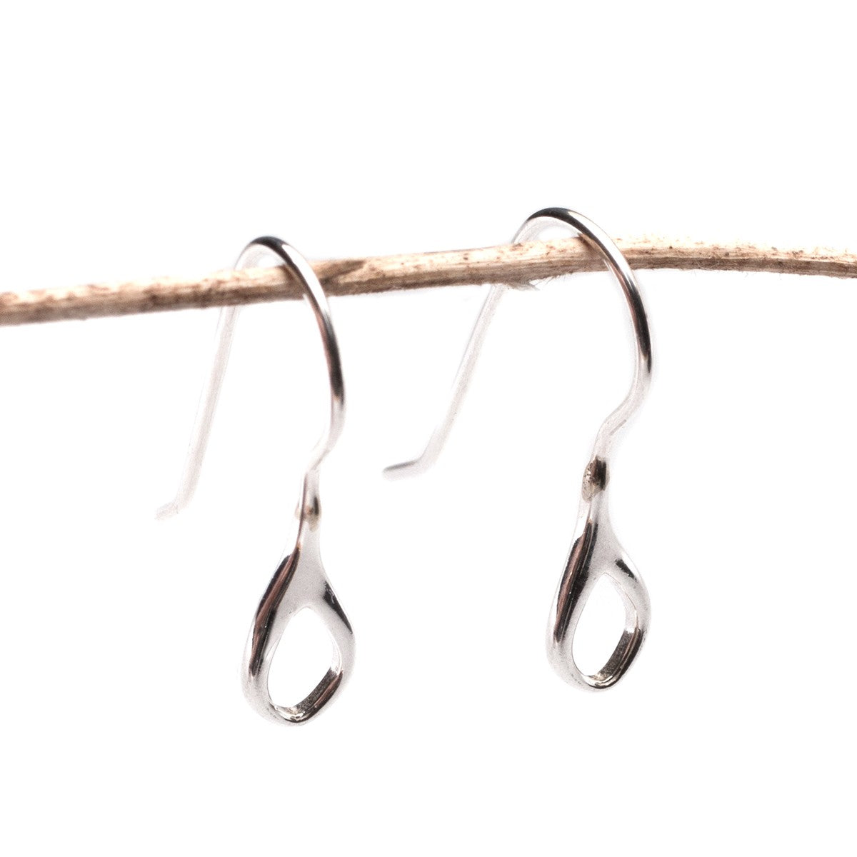 Sterling Silver Shepherds Crook Earwires With Decorative Teardrop Loop