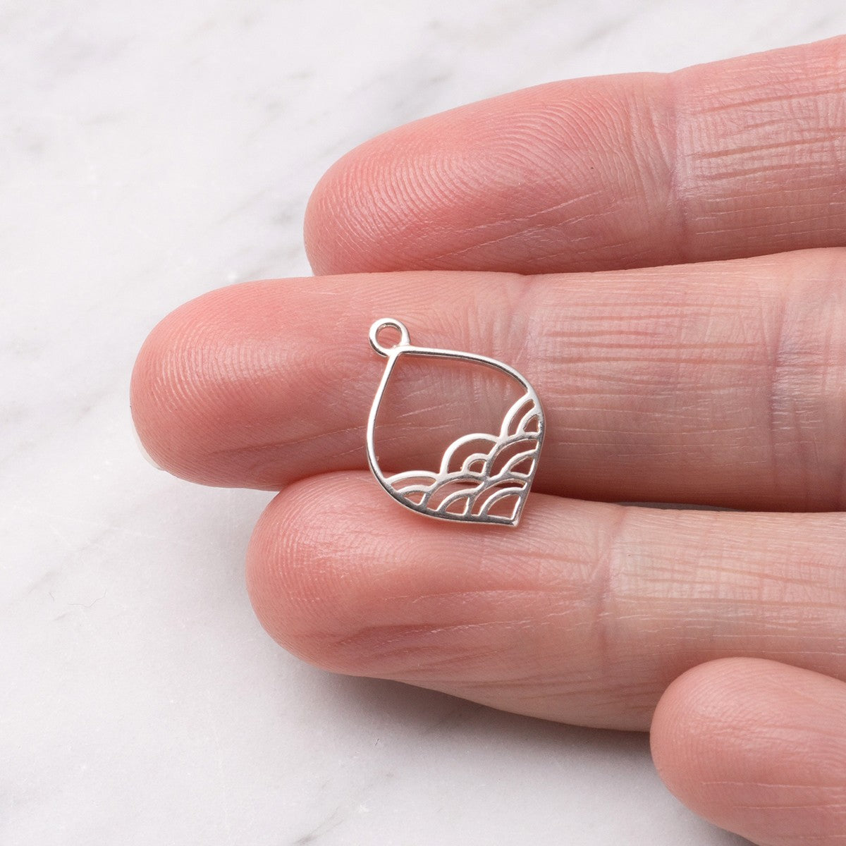 Sterling Silver Teardrop Vintage Deco Charm