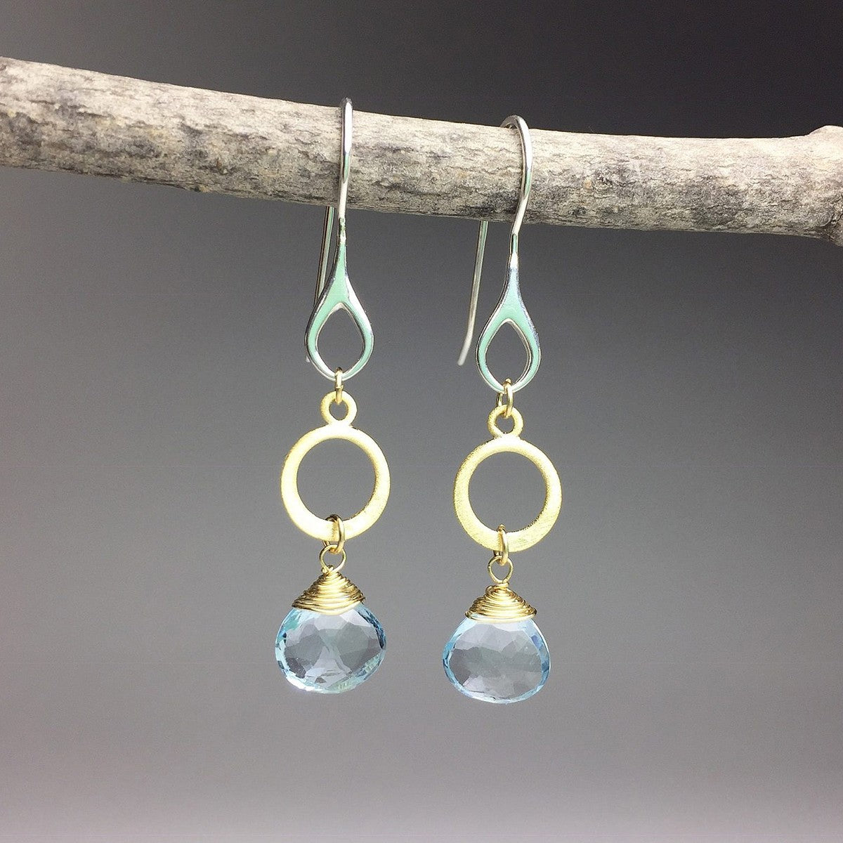 Sterling Silver Shepherds Crook Earwires With Decorative Teardrop Loop