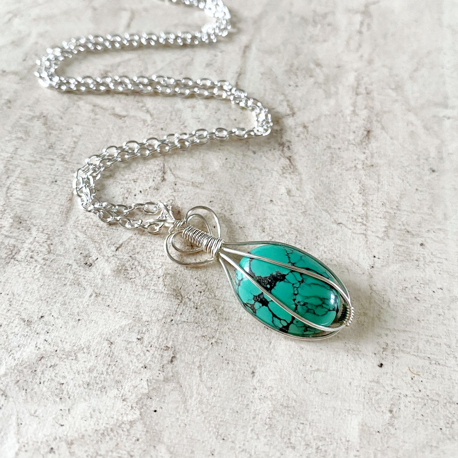 Chinese Spiderweb Matrix Turquoise Cabochons