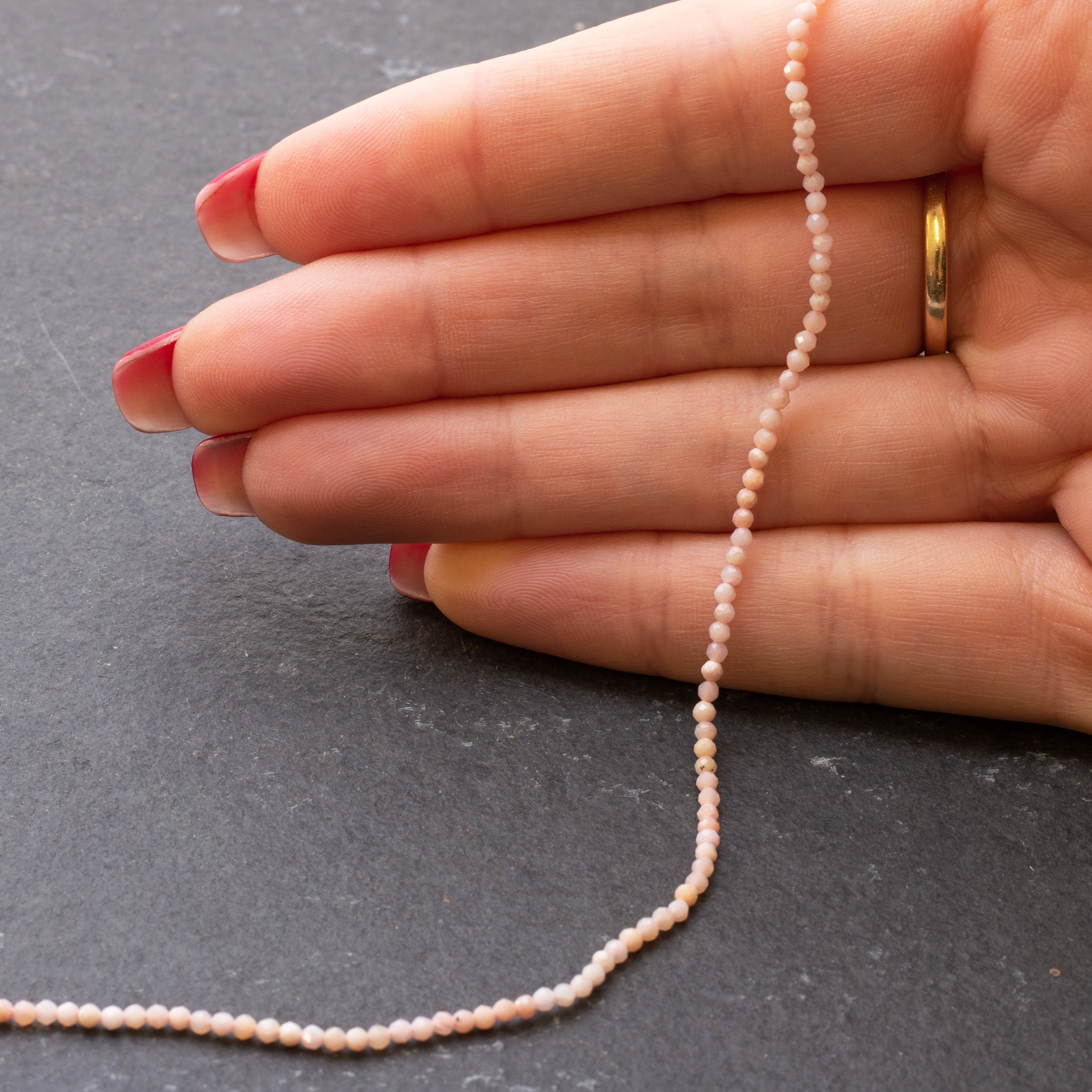 Pink Opal Shaded Micro Faceted Round Beads Approx 2mm