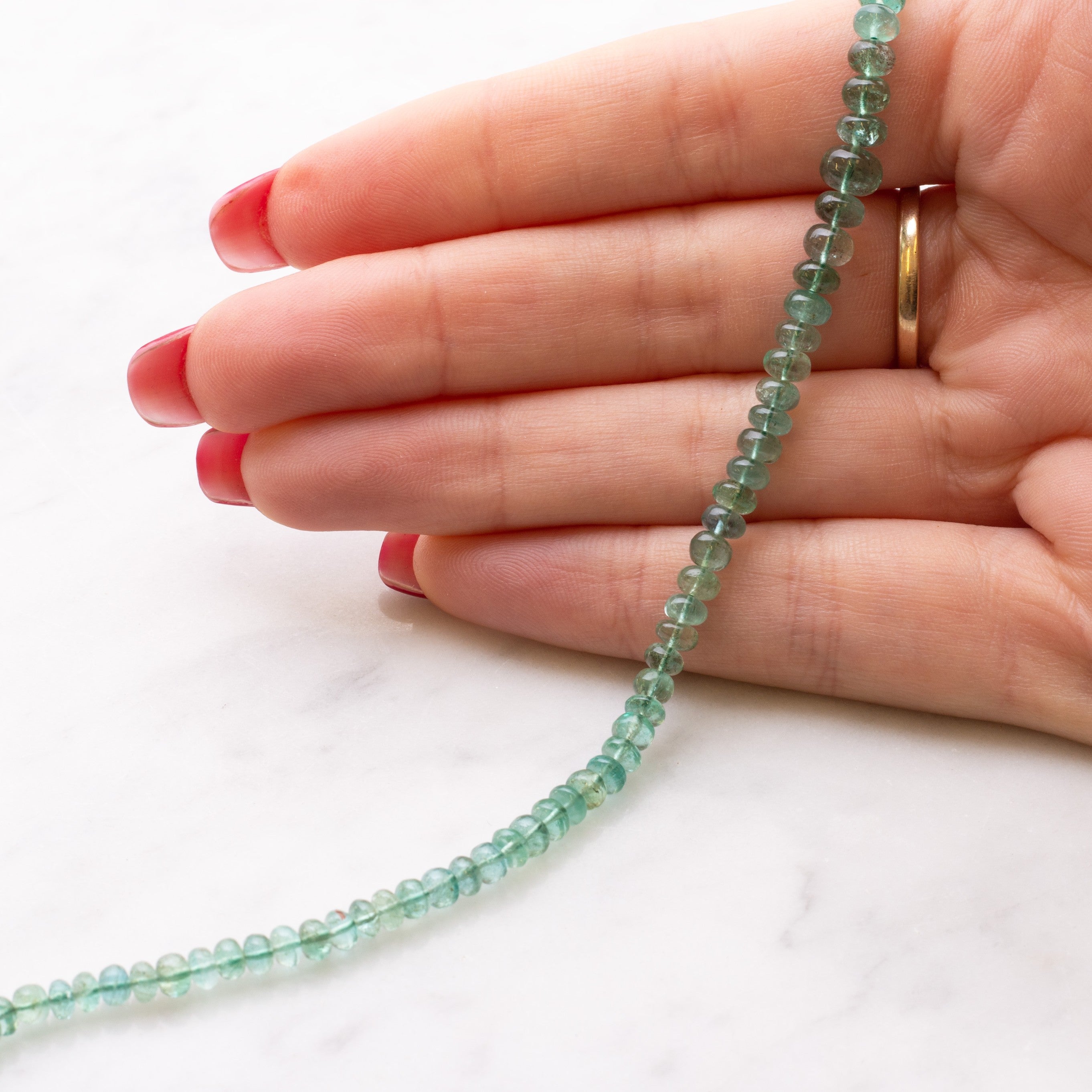 Emerald Rondelle Beads Approx 3mm